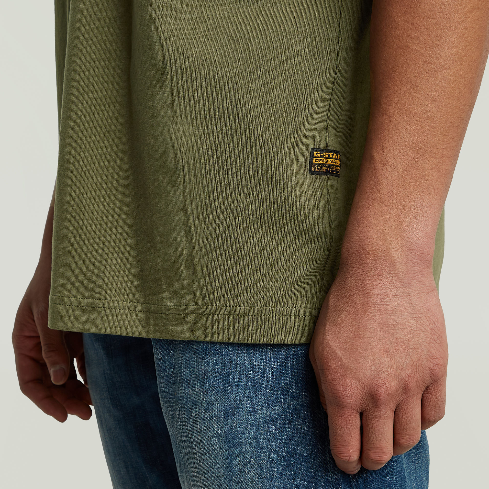 G-Star RAW Felt Logo T-shirt Groen Heren