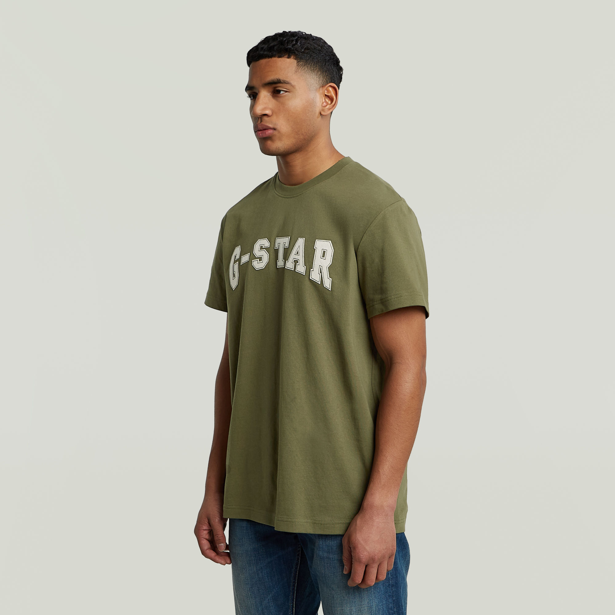 G-Star RAW Felt Logo T-shirt Groen Heren