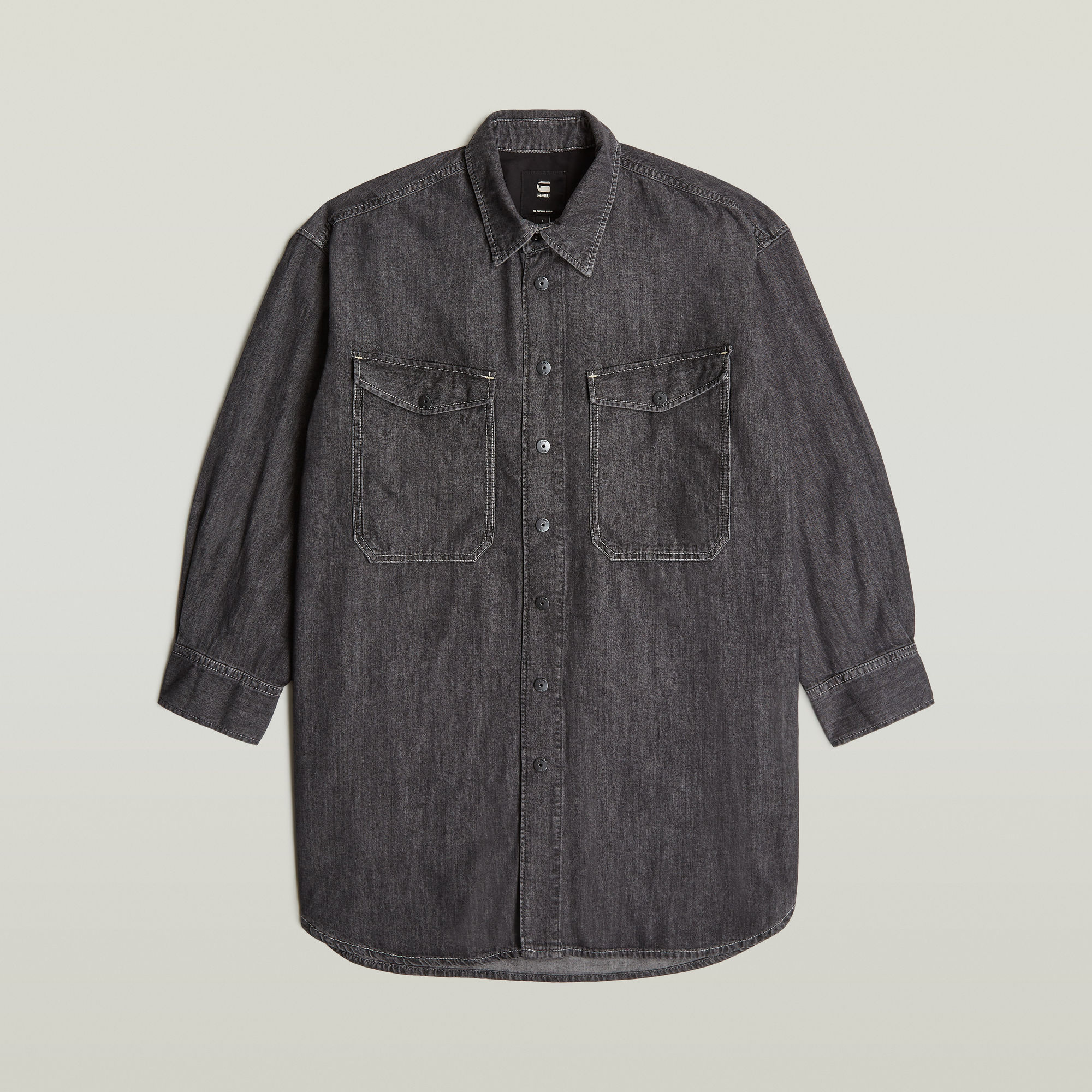 G-Star RAW Oversized Denim Blouse Evergreen Grijs Dames