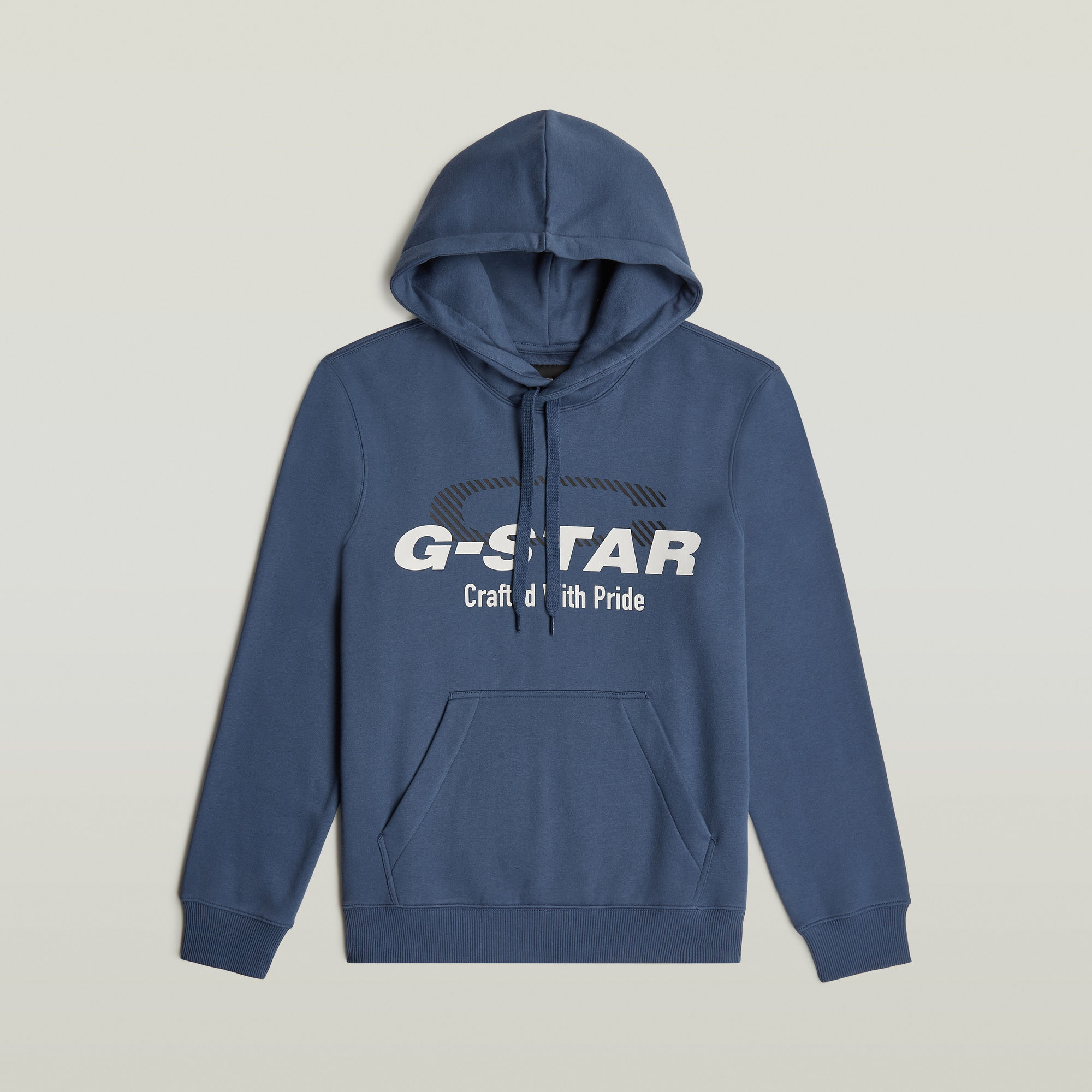 G-Star RAW Logo Hoodie Midden blauw Heren