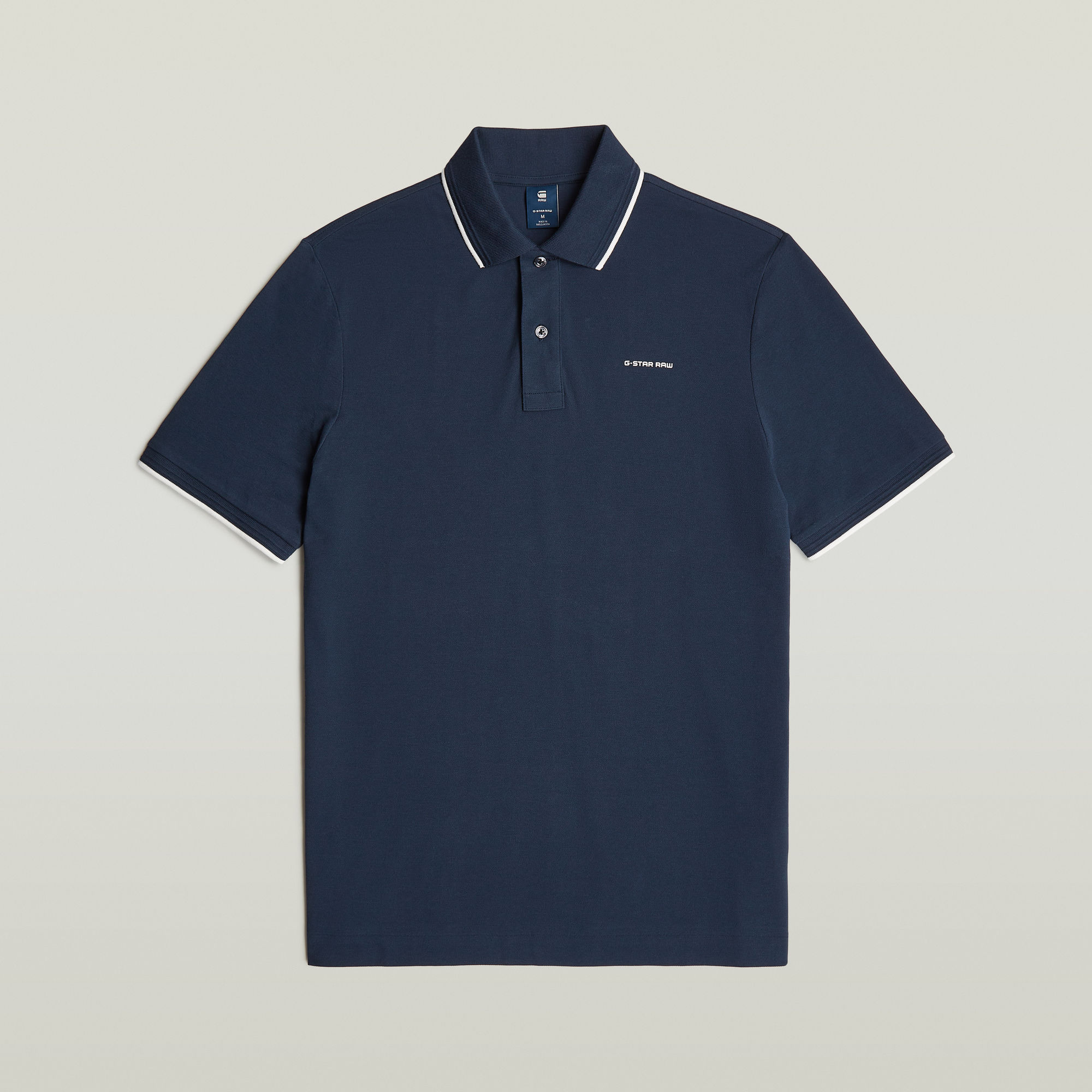 G-Star RAW Chest Logo Striped Polo Donkerblauw Heren