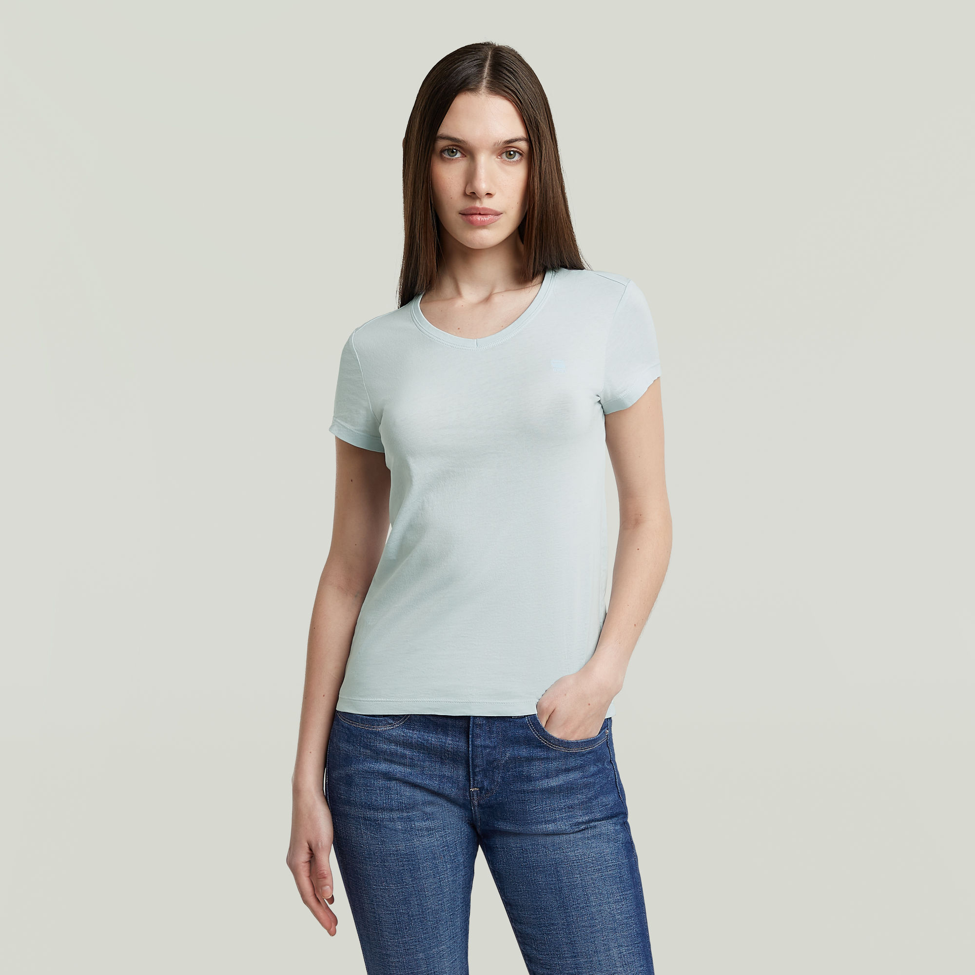 G-Star RAW Eyben Slim Top 2.0 Lichtblauw Dames