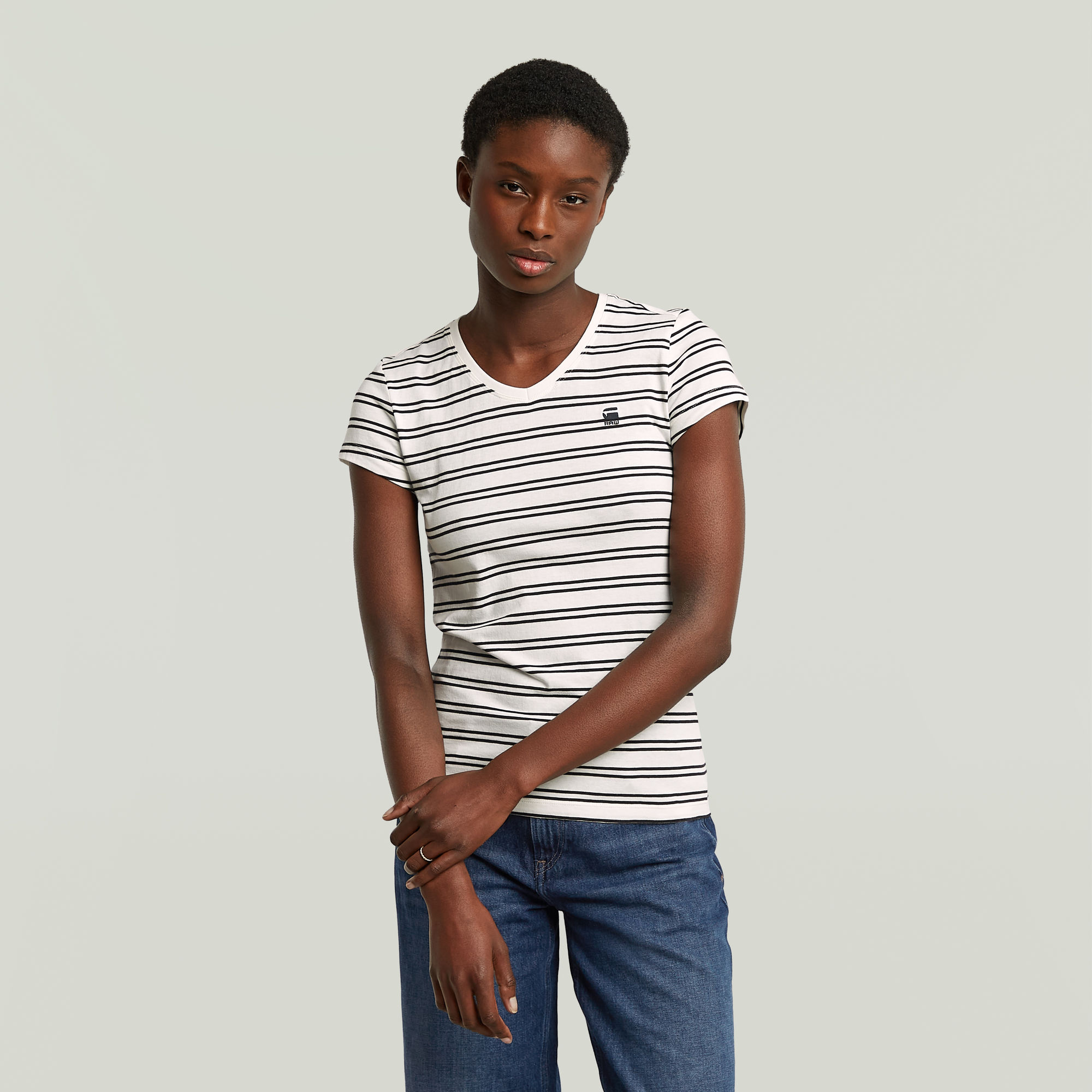 G-Star RAW Stripe Eyben Slim V 2.0 T-shirt Meerkleurig Dames