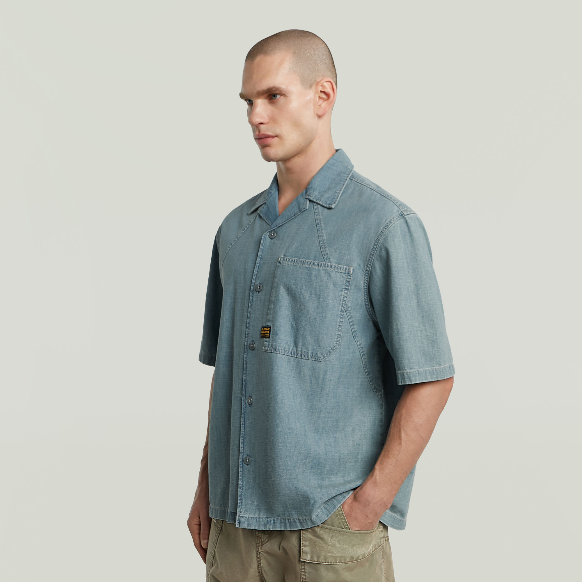 G-Star RAW Track Relaxed Overhemd Lichtblauw Heren