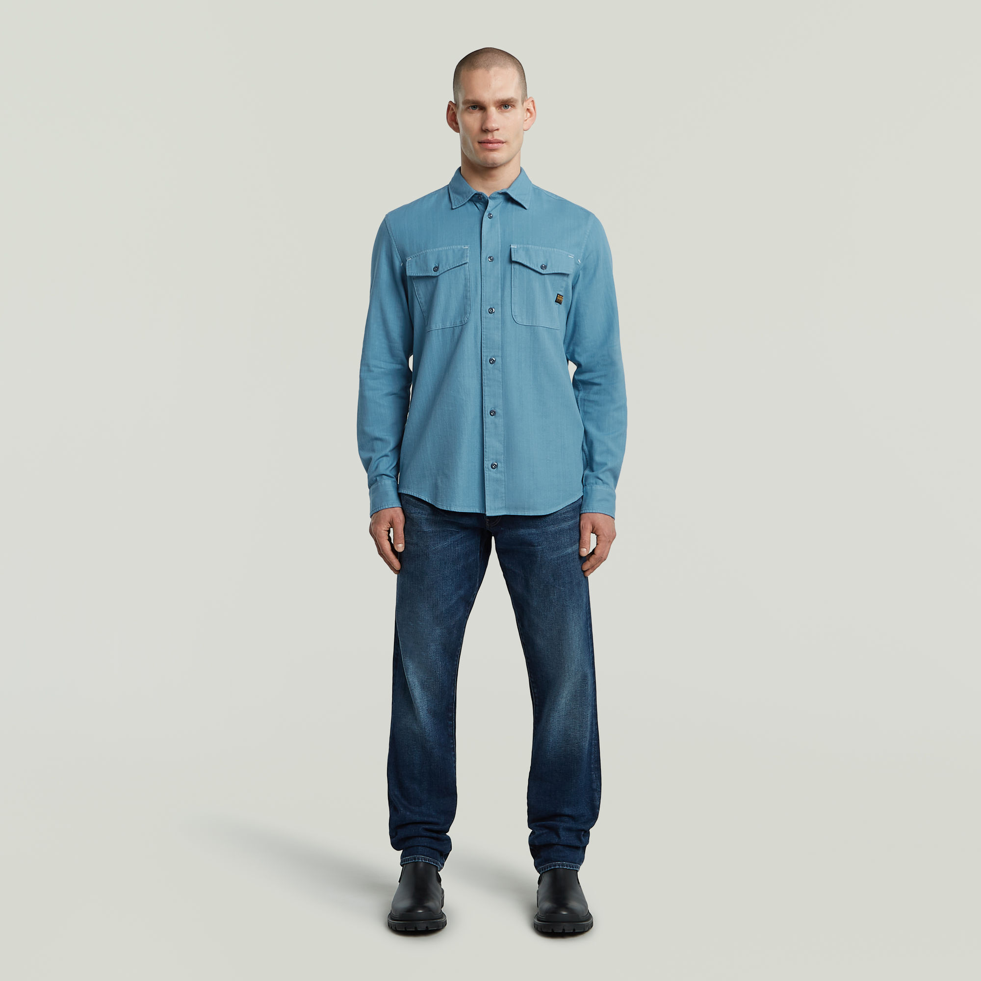 G-Star RAW Marine Slim Shirt Midden blauw Heren