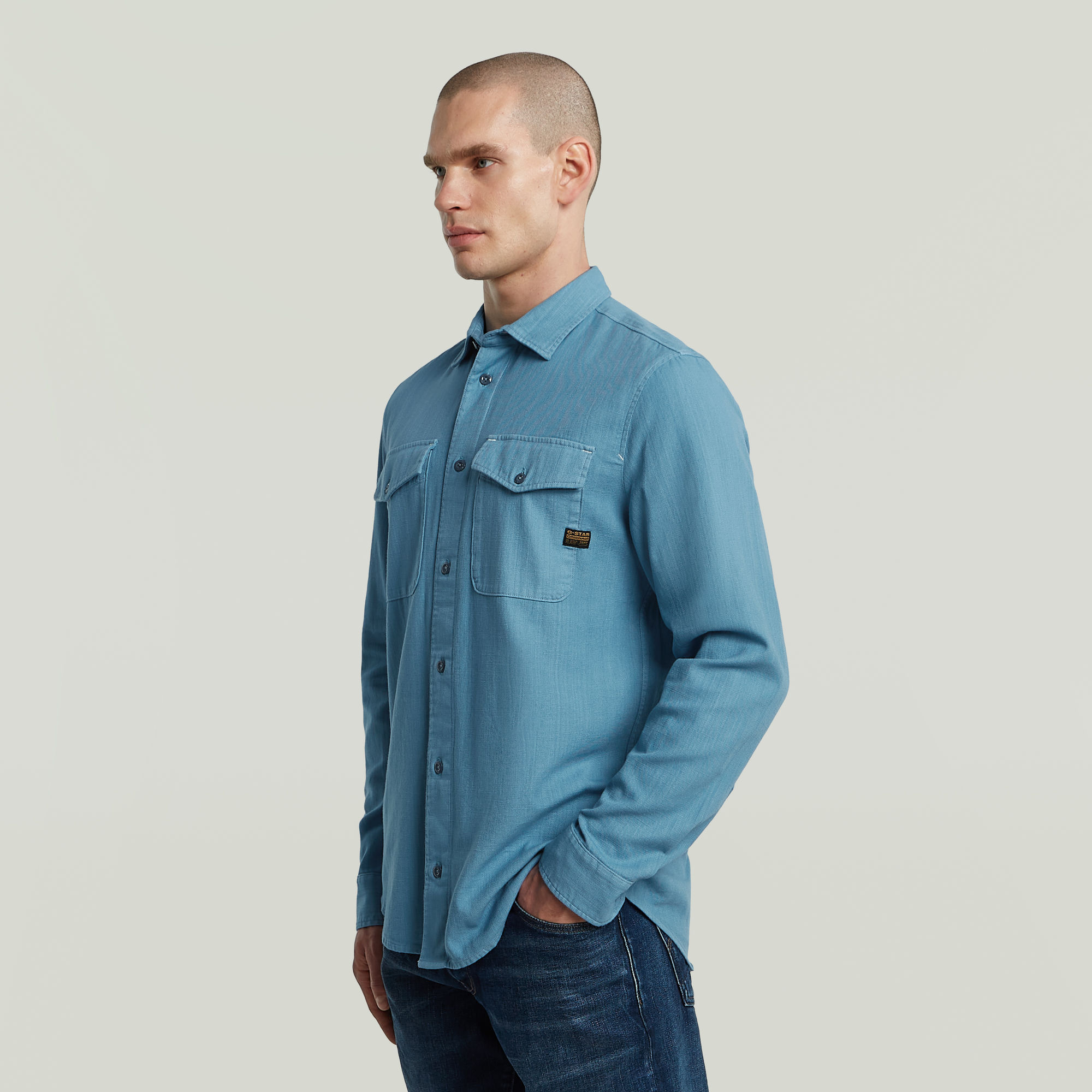 G-Star RAW Marine Slim Shirt Midden blauw Heren