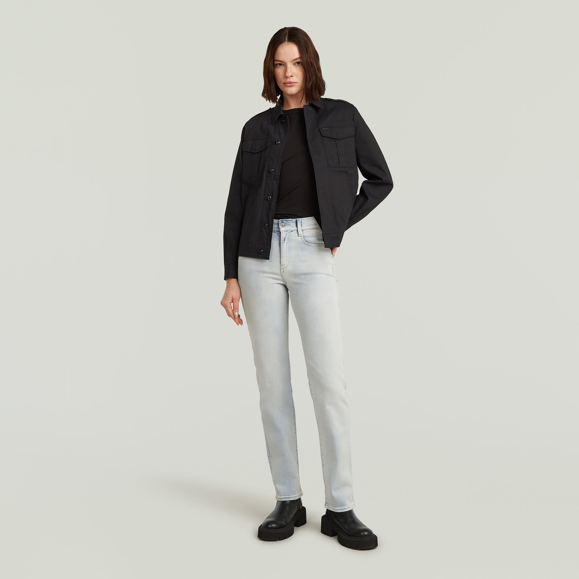 G-Star RAW Strace Straight Jeans Lichtblauw Dames