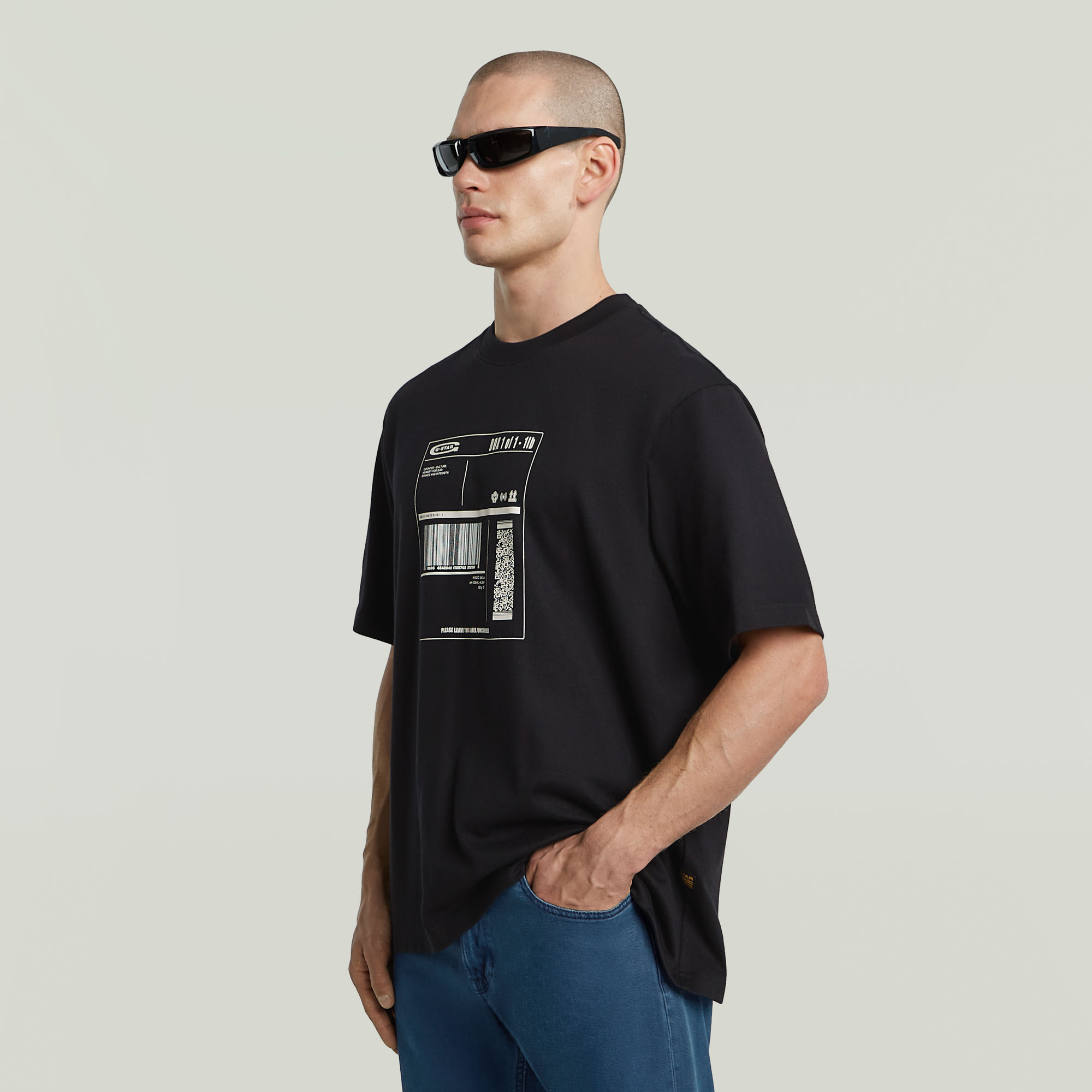 G-Star RAW Shipping Graphic Boxy T-shirt Zwart Heren