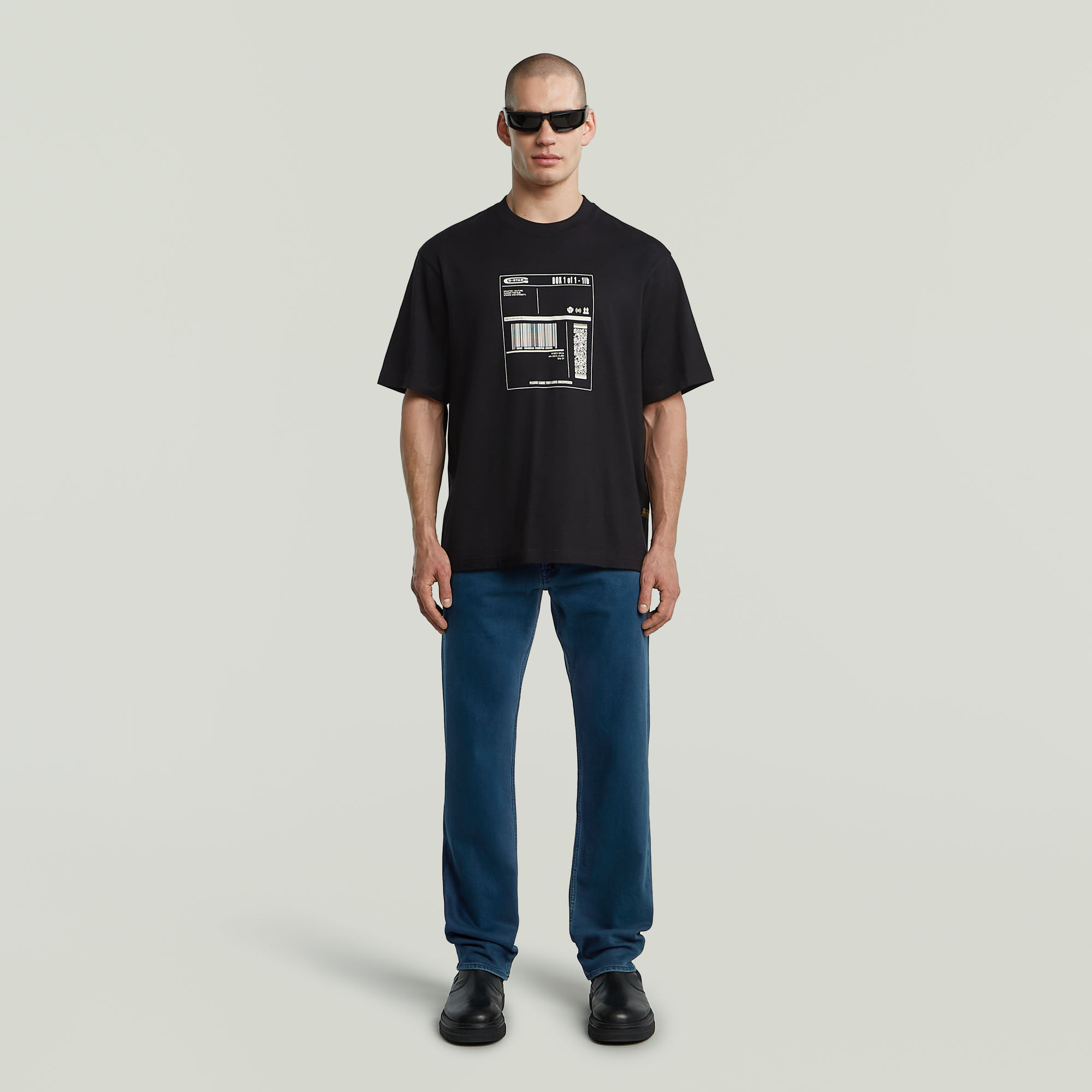 G-Star RAW Shipping Graphic Boxy T-shirt Zwart Heren