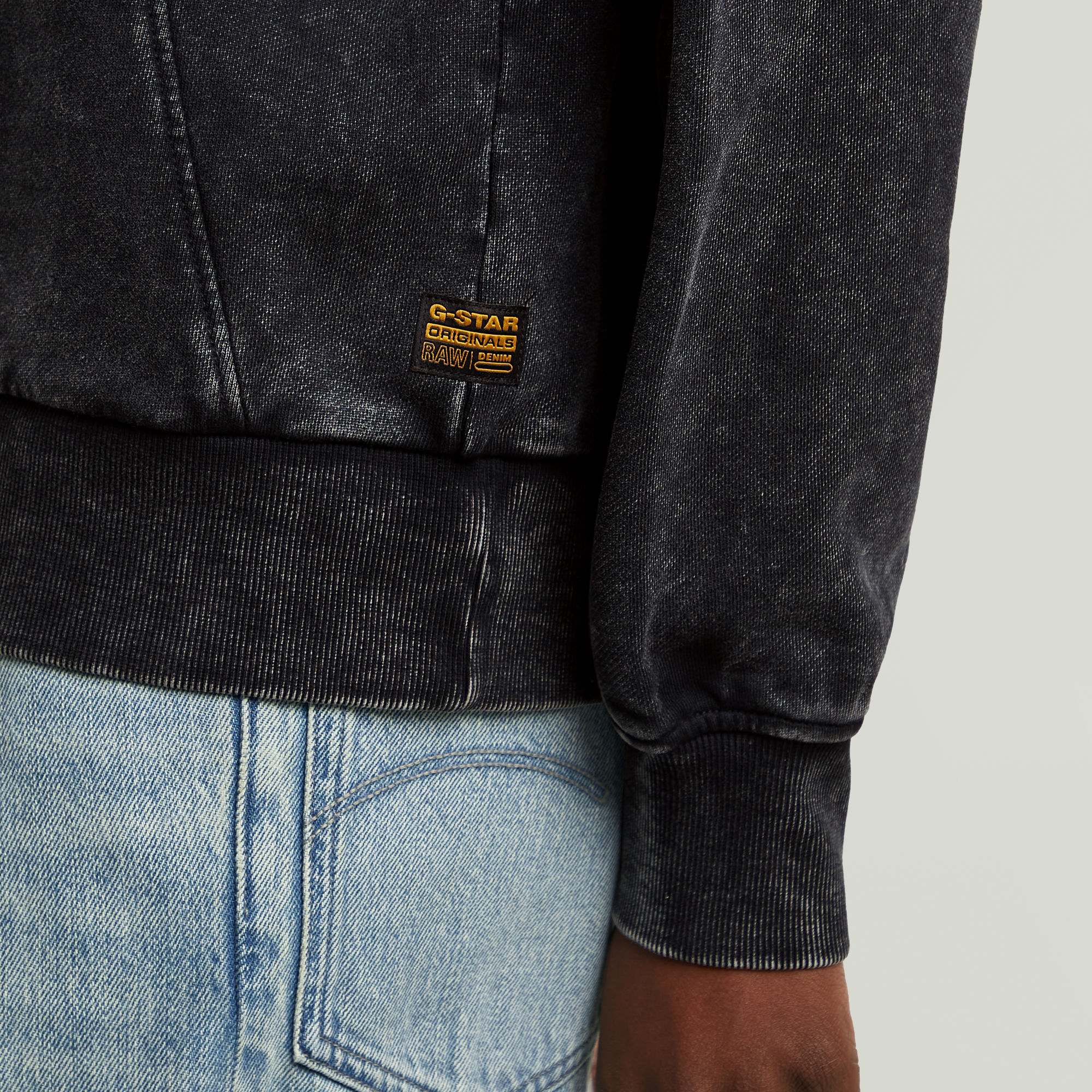 G-Star RAW Washed A Line Script Sweater Zwart Dames
