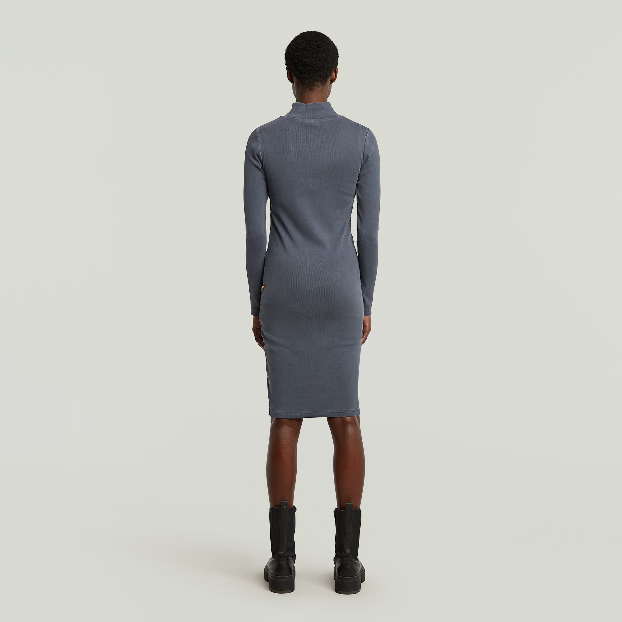 G-Star RAW Washed Slim Rib Jurk Donkerblauw Dames