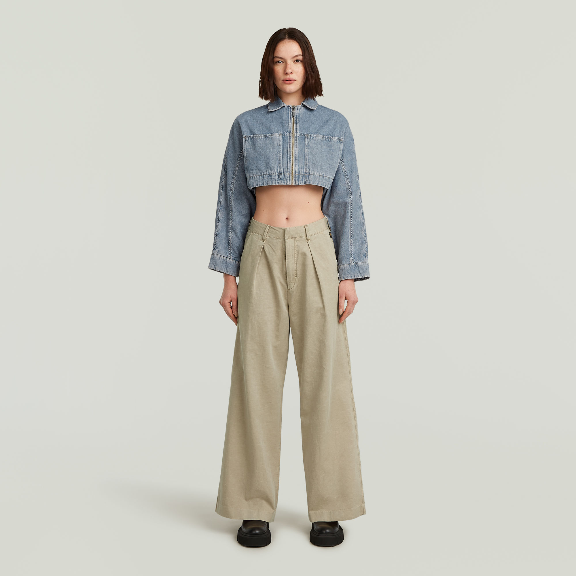 Thumbnail - Hyper Cropped Jacke - Hellblau - Damen