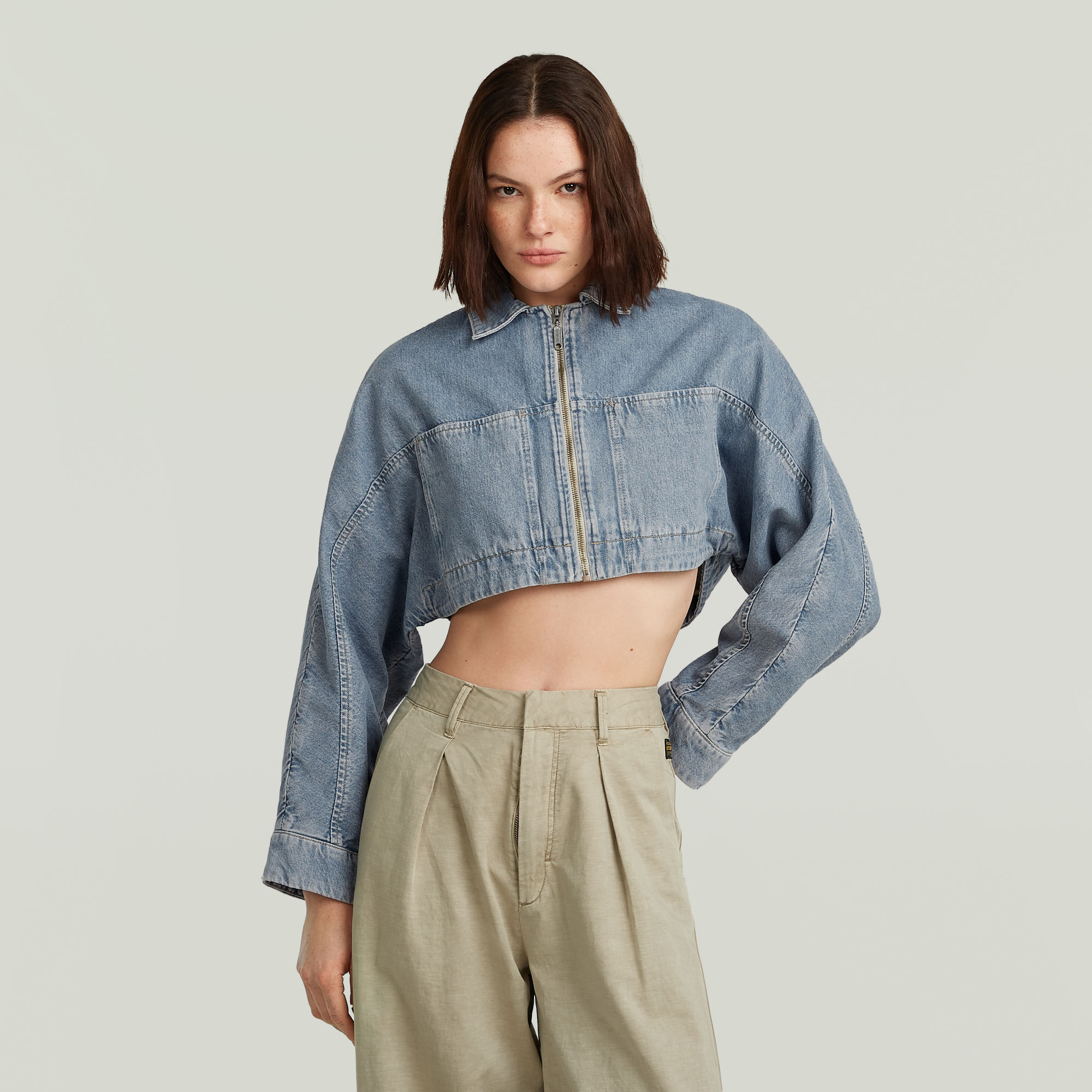 G-Star RAW Hyper Cropped Jack Lichtblauw Dames