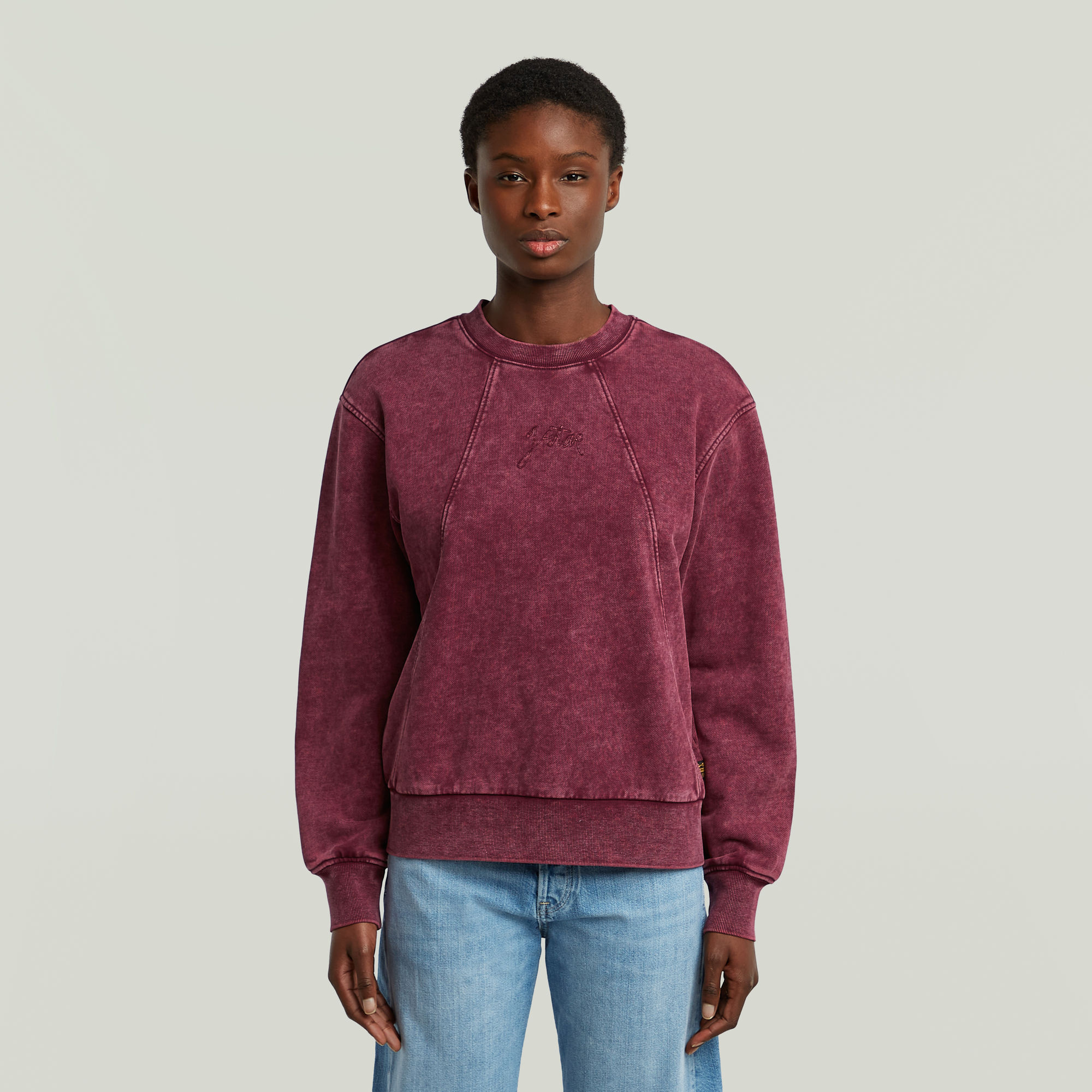 G-Star RAW Washed A-Line Script Sweater - Rood - Dames
