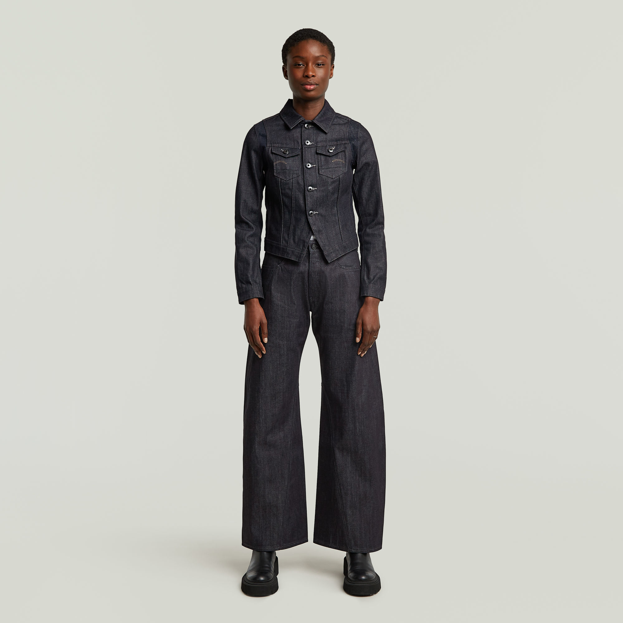 G-Star RAW Pitched Hem Slim Jack Donkerblauw Dames