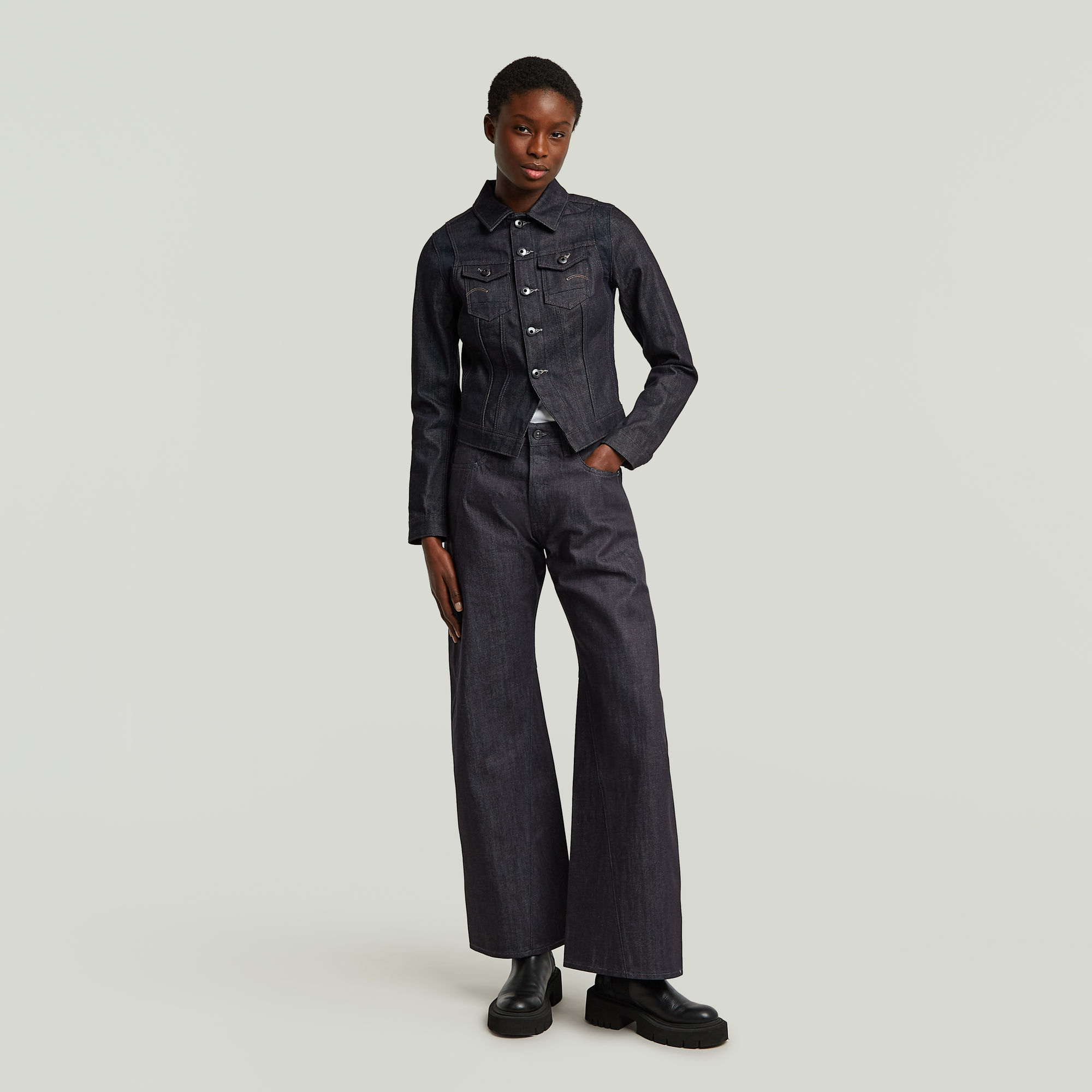 G-Star RAW Pitched Hem Slim Jack Donkerblauw Dames