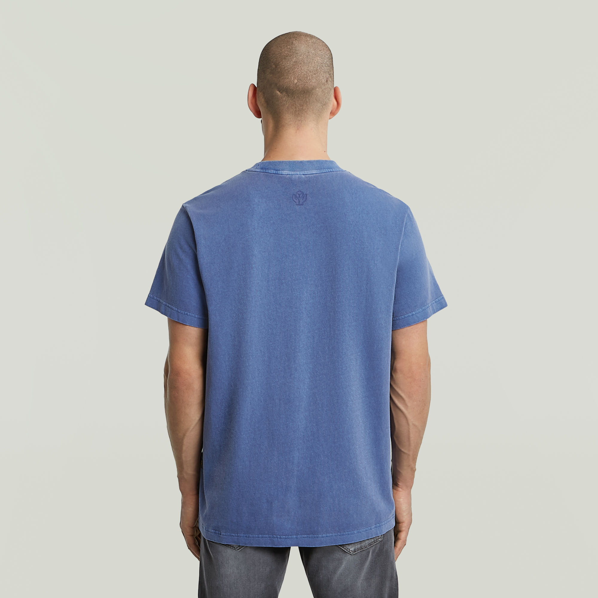G-Star RAW Multi Logo Overdyed Loose T-Shirt Midden blauw Heren