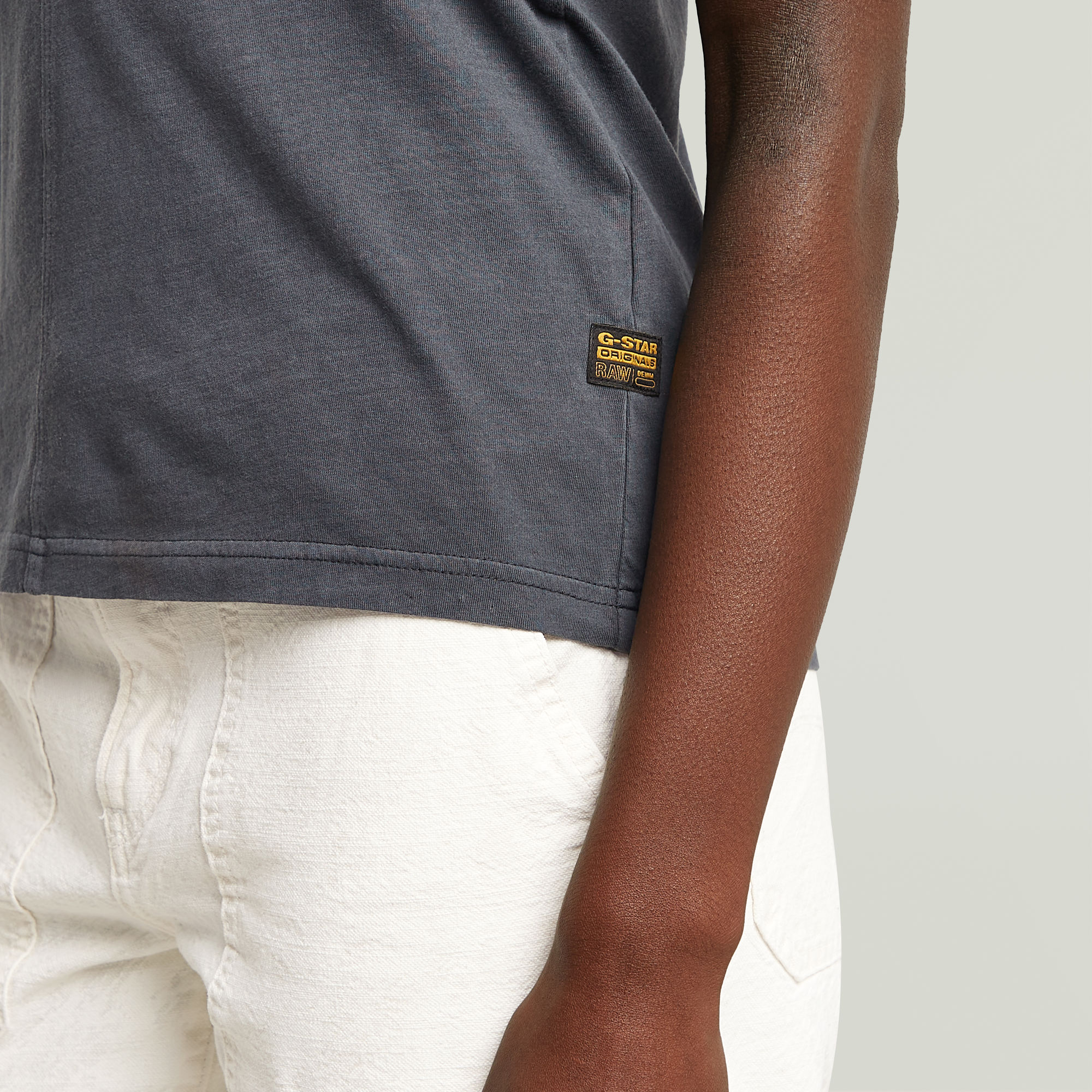 G-Star RAW Overdyed Front Seam T-shirt Donkerblauw Dames
