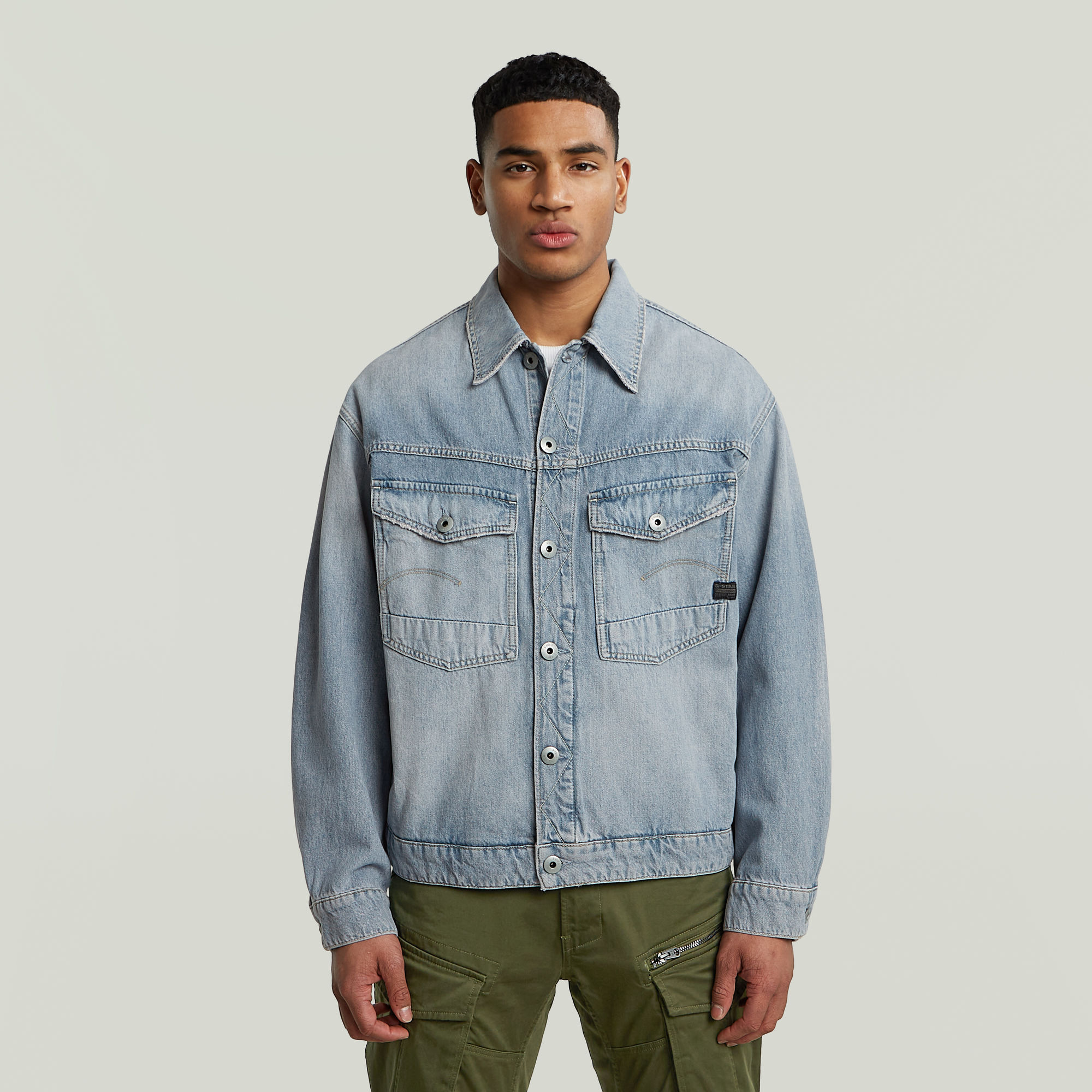 G-Star Raw Jeansjack met opgestikte klepzakken op de borst model 'Dakota'