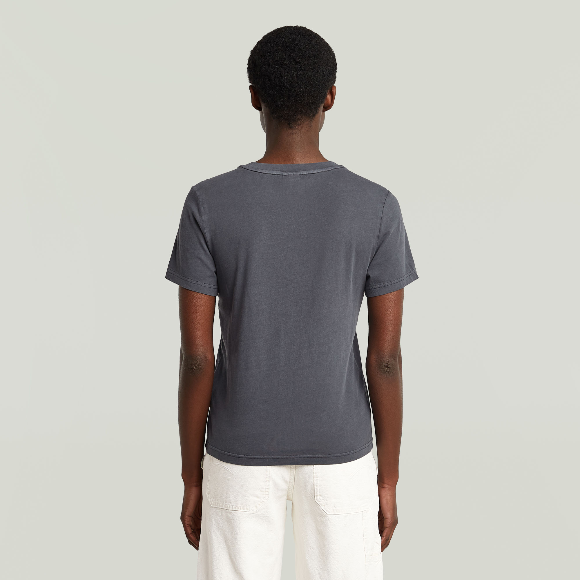 G-Star RAW Overdyed Front Seam T-shirt Donkerblauw Dames