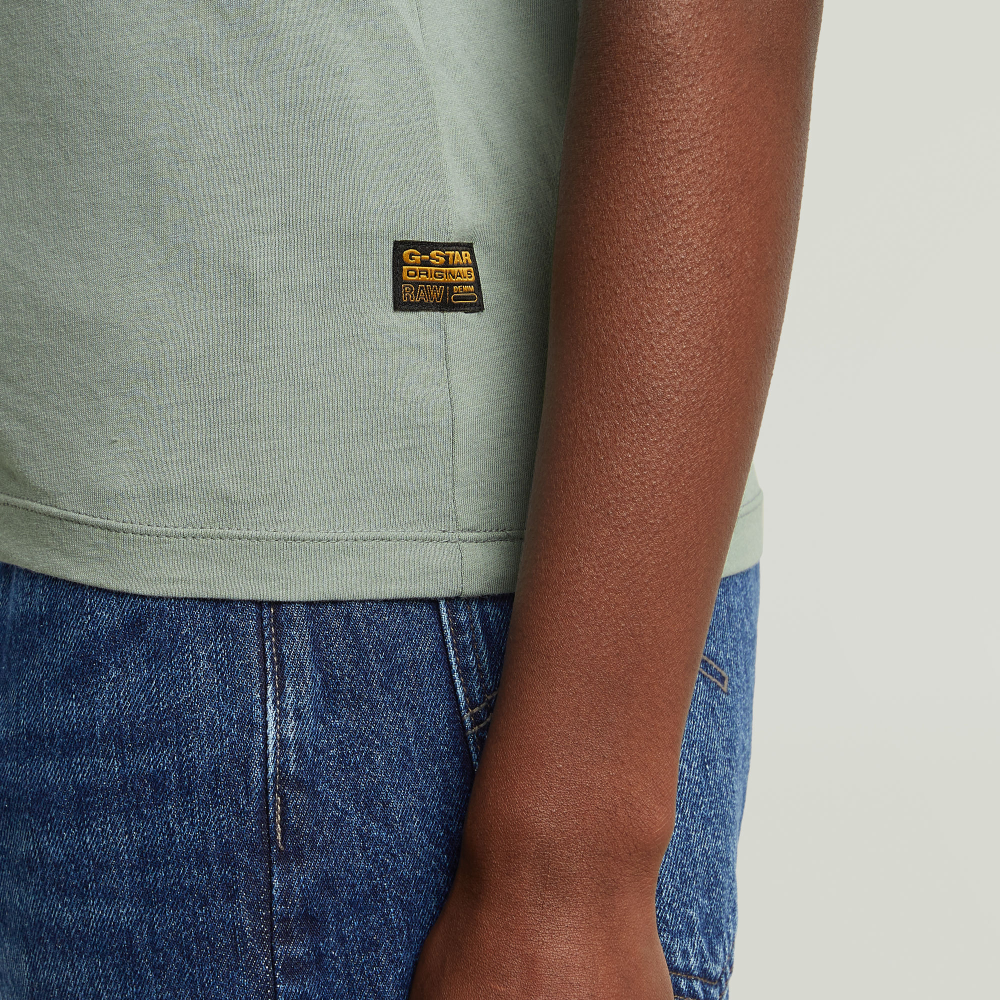 G-Star RAW Eyben Slim 2.0 V-Hals Top Lichtblauw Dames