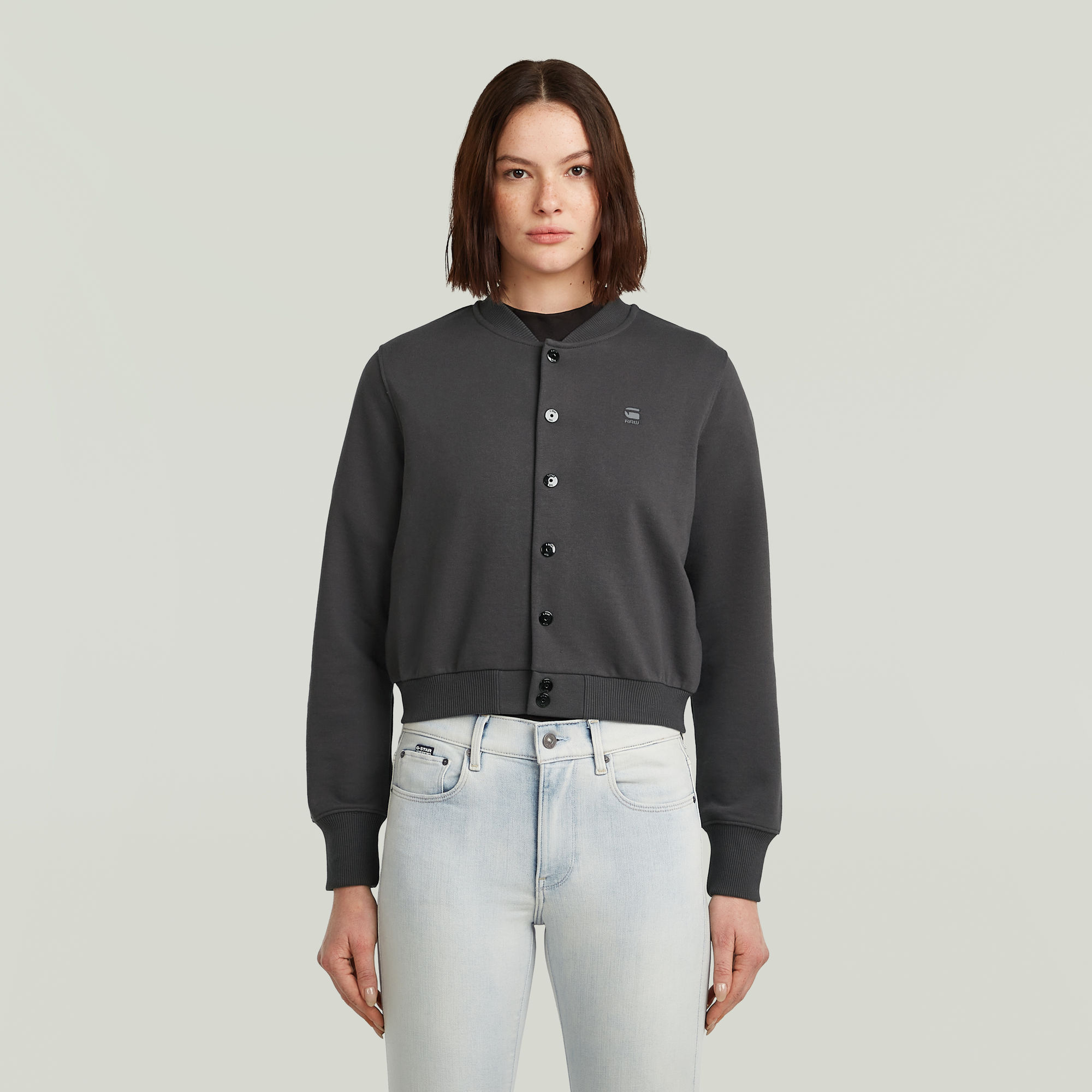 Bomber Sweatshirt - Grau - Damen