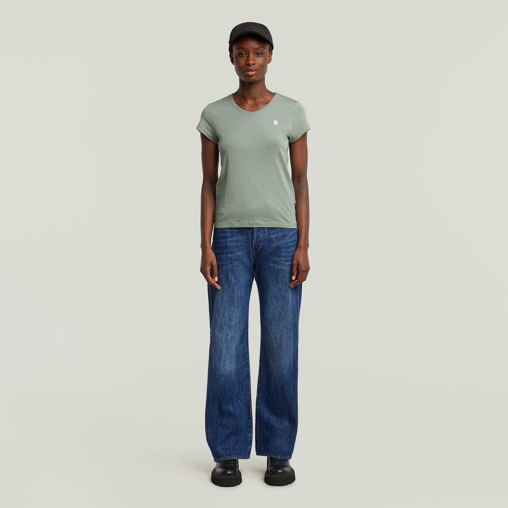G-Star RAW Eyben Slim 2.0 V-Hals Top Lichtblauw Dames