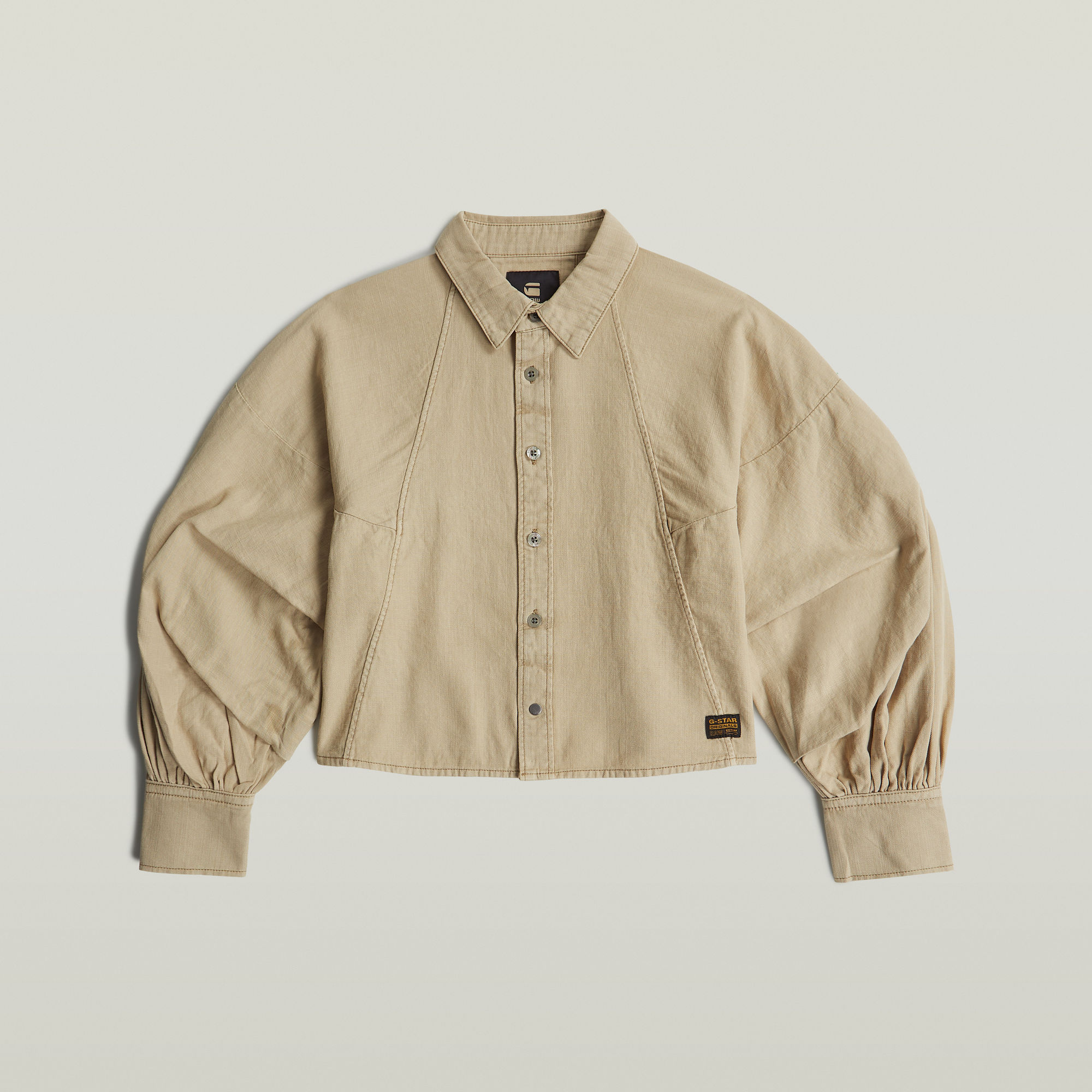 Thumbnail - Macro Balloon Shirt - Beige - Damen