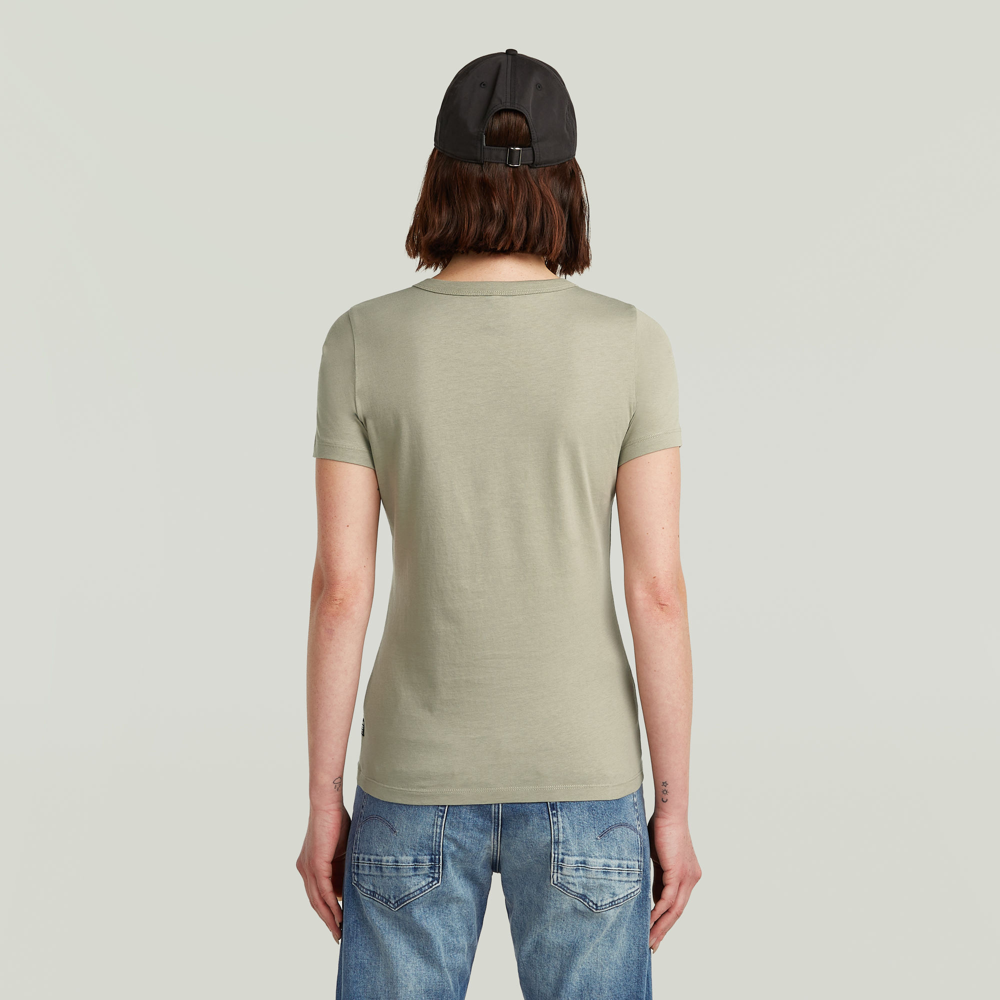 G-Star RAW Statement Chest Logo Optic Slim Top Groen Dames