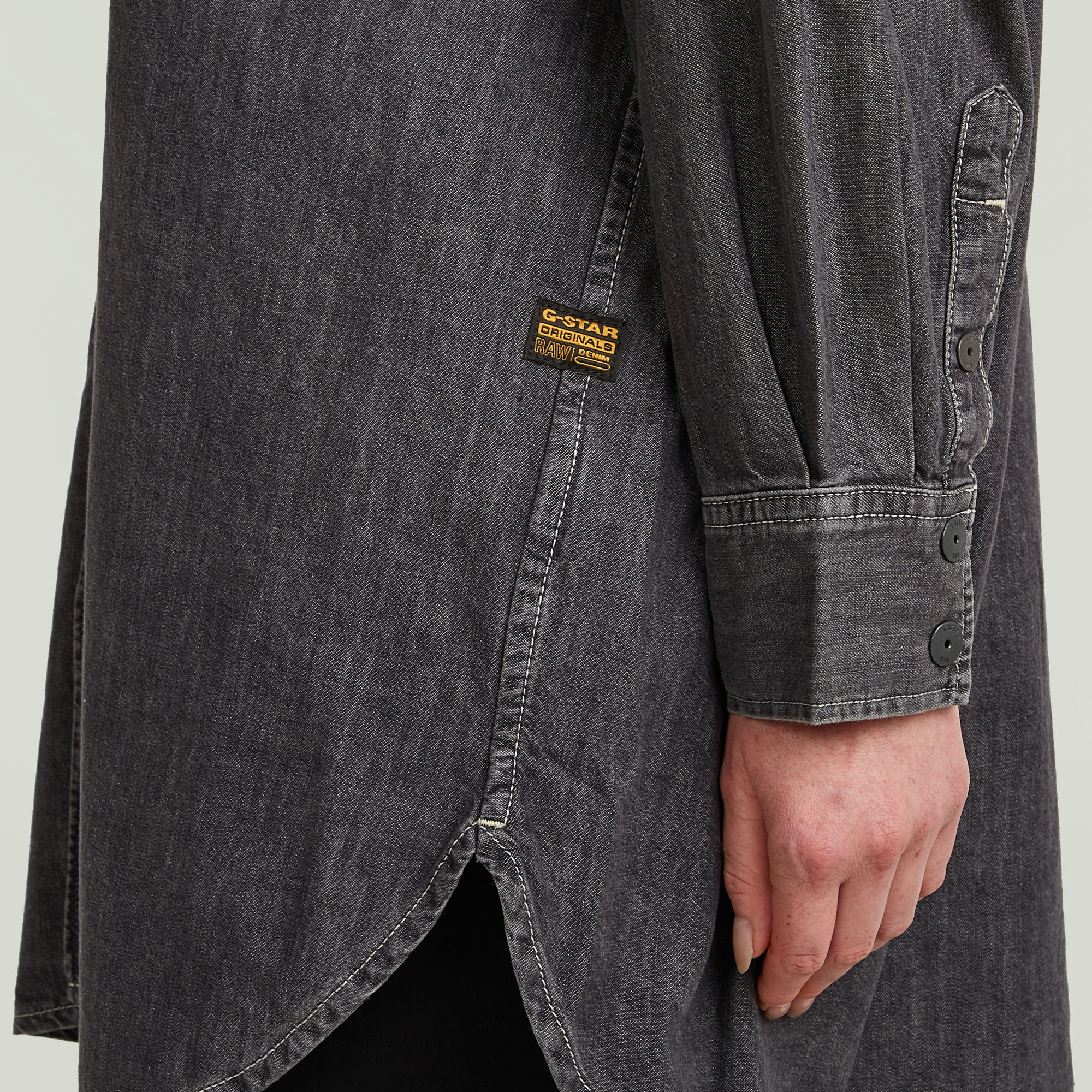 G-Star RAW Oversized Denim Blouse Evergreen Grijs Dames