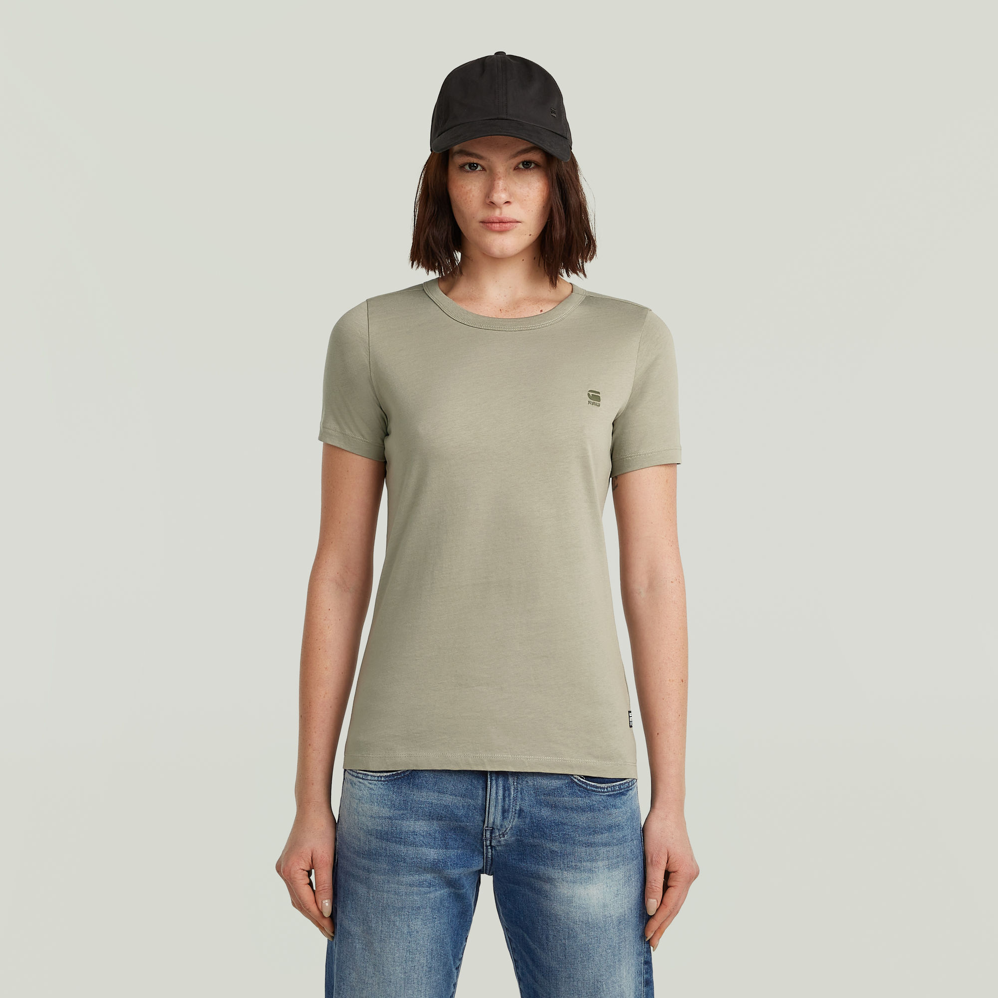 

Statement Chest Logo Optic Slim Top - Green - Women