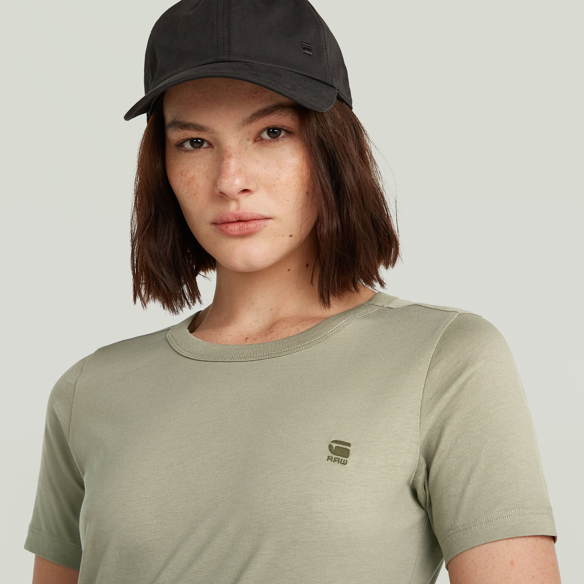 G-Star RAW Statement Chest Logo Optic Slim Top Groen Dames