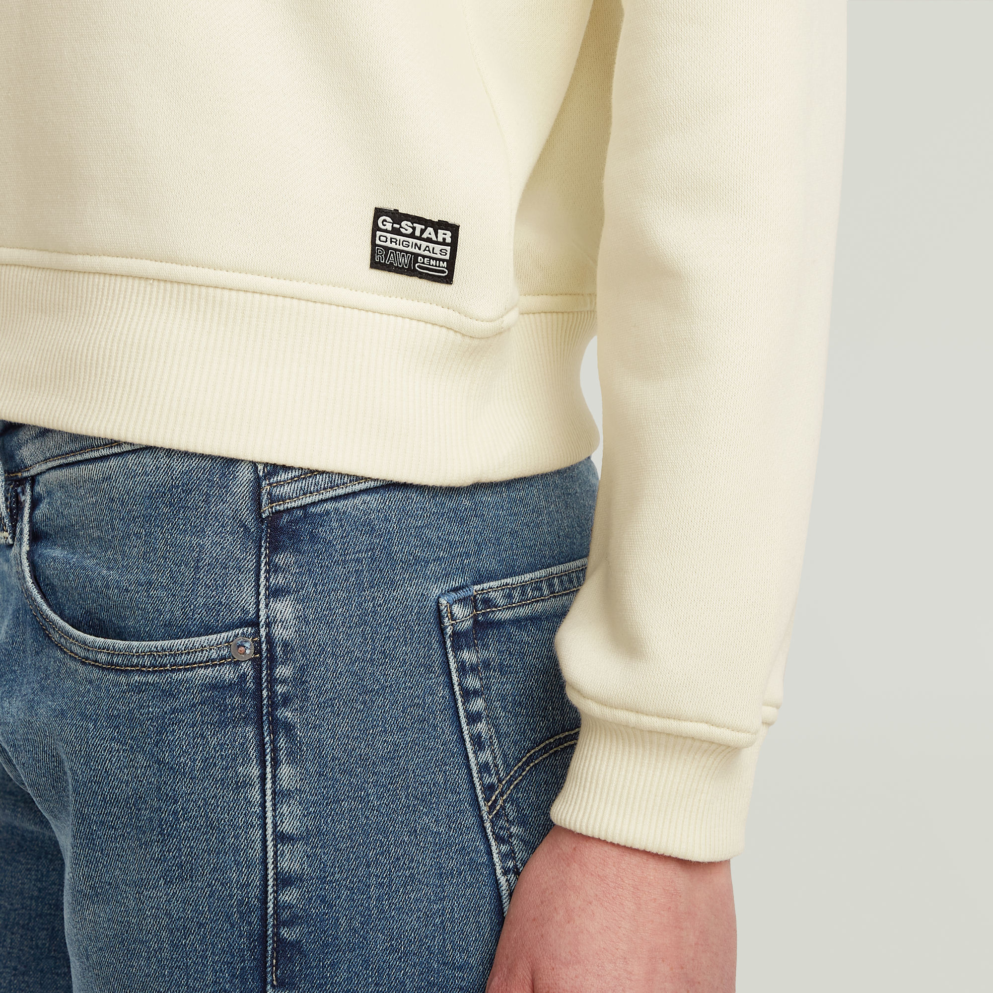 G-Star RAW Center Chest Logo Crew Sweater Beige Dames