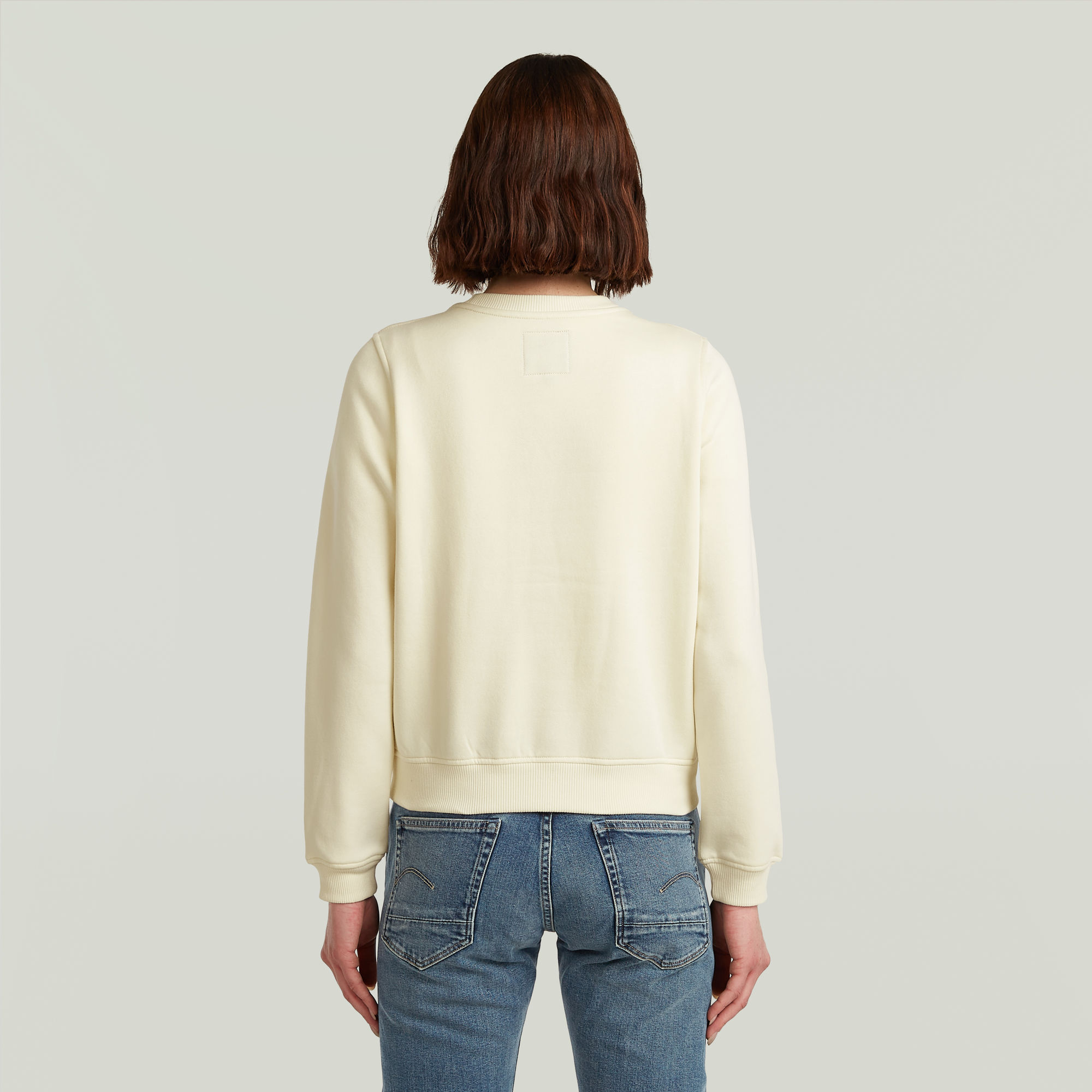 G-Star RAW Center Chest Logo Crew Sweater Beige Dames