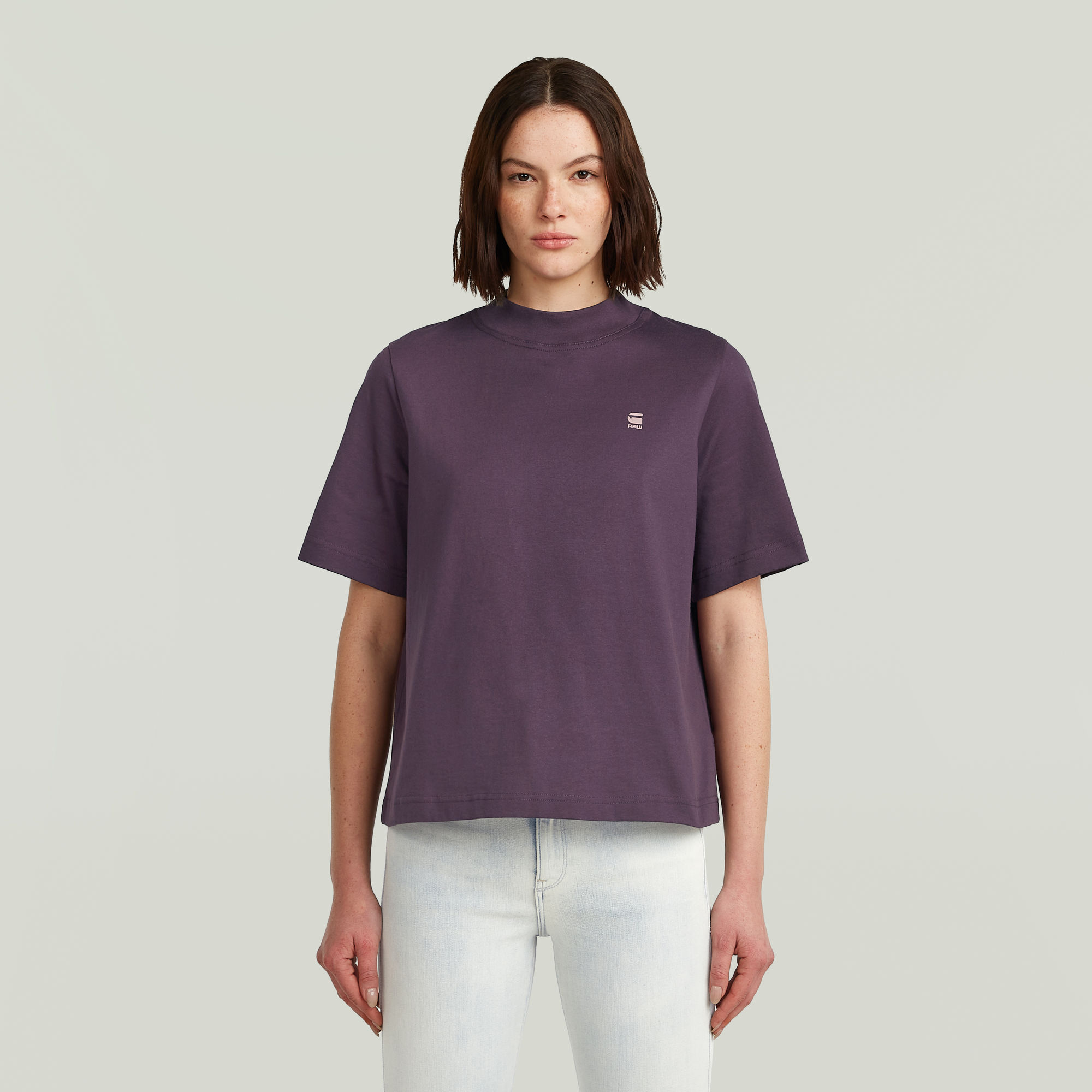 

Logo Mock Top - Purple - Women