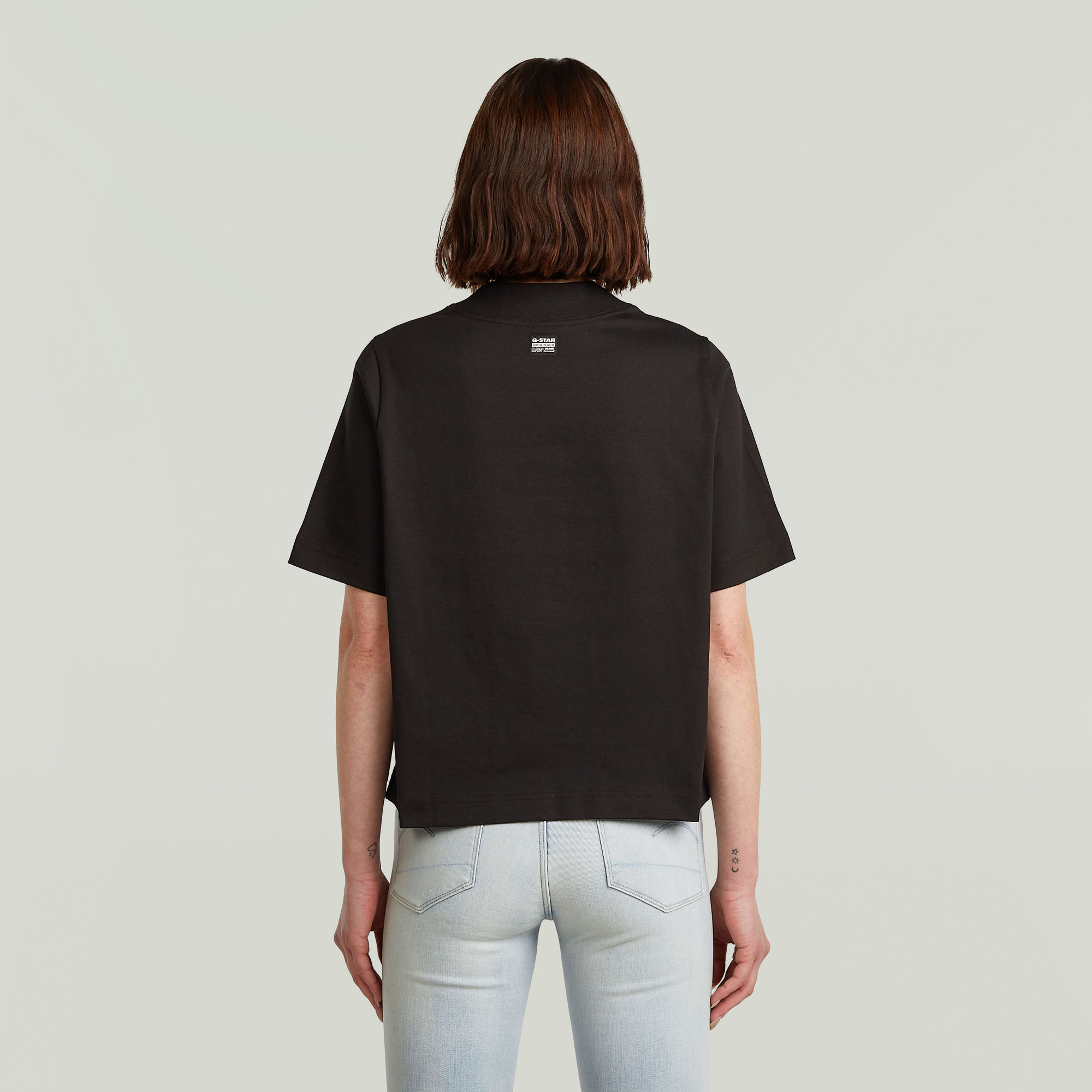 G-Star RAW Logo Mock Top Zwart Dames