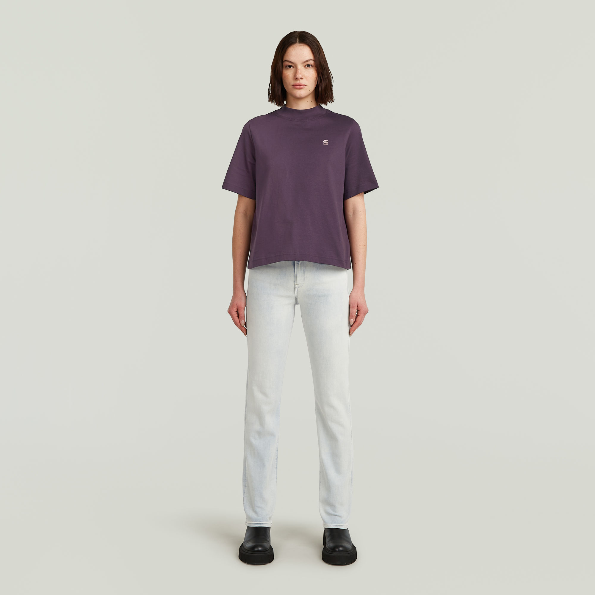 G-Star RAW Logo Mock Top Paars Dames