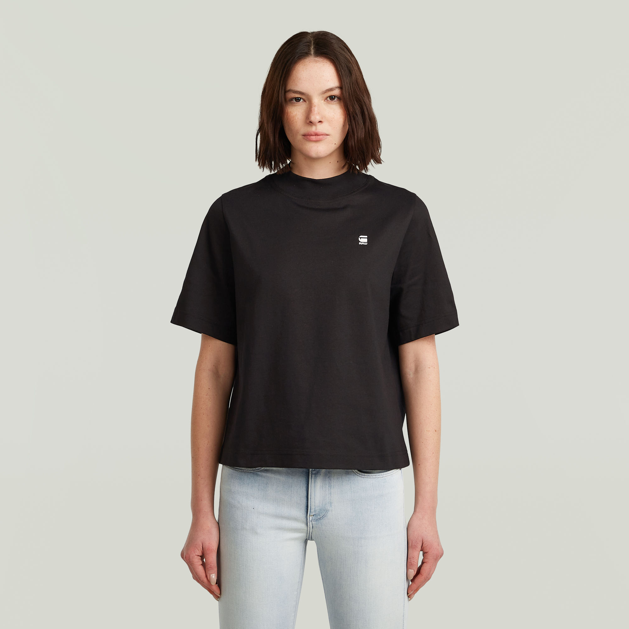 

Logo Mock Top - Black - Women