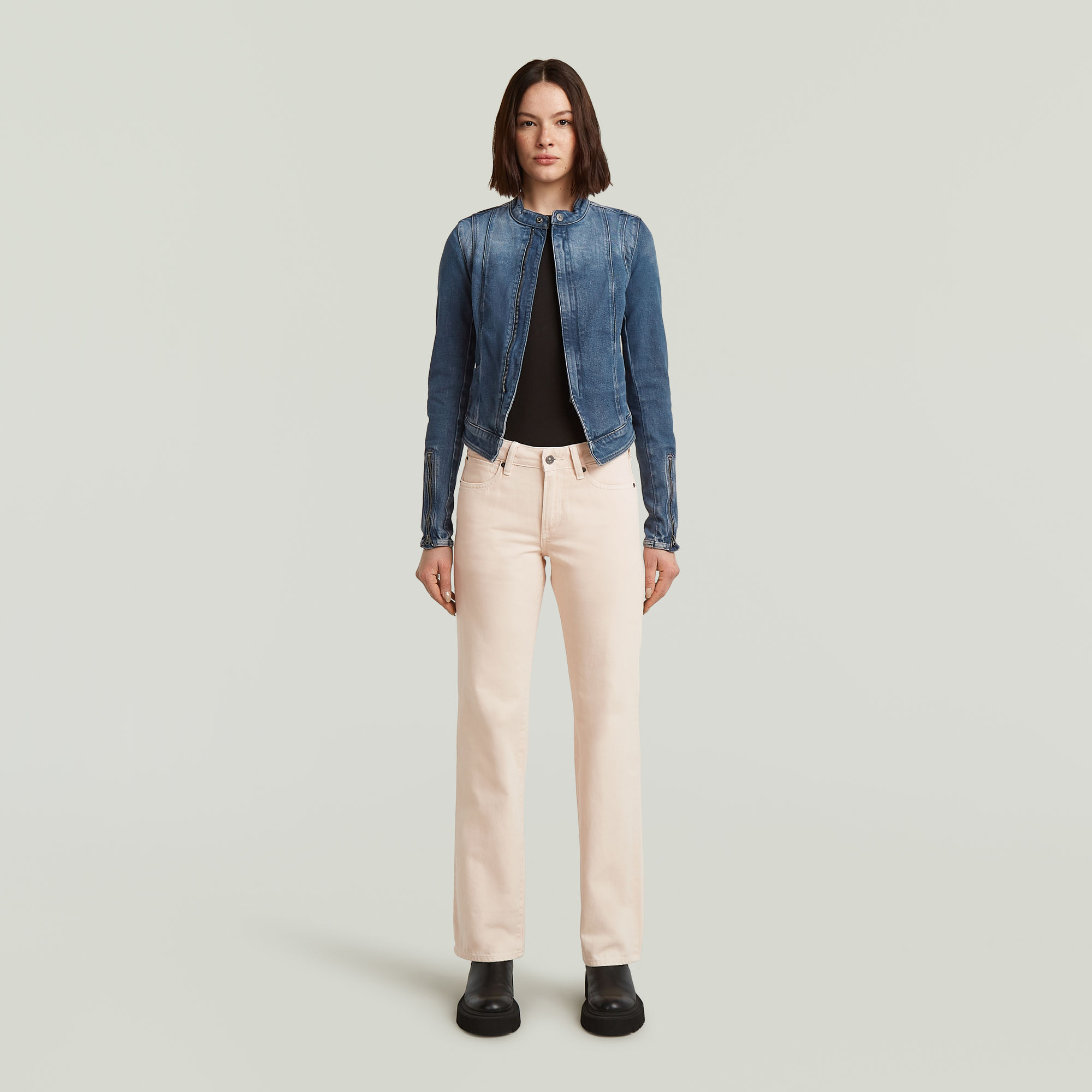 G-Star RAW Lynn Zip Grip Slim Jack Donkerblauw Dames