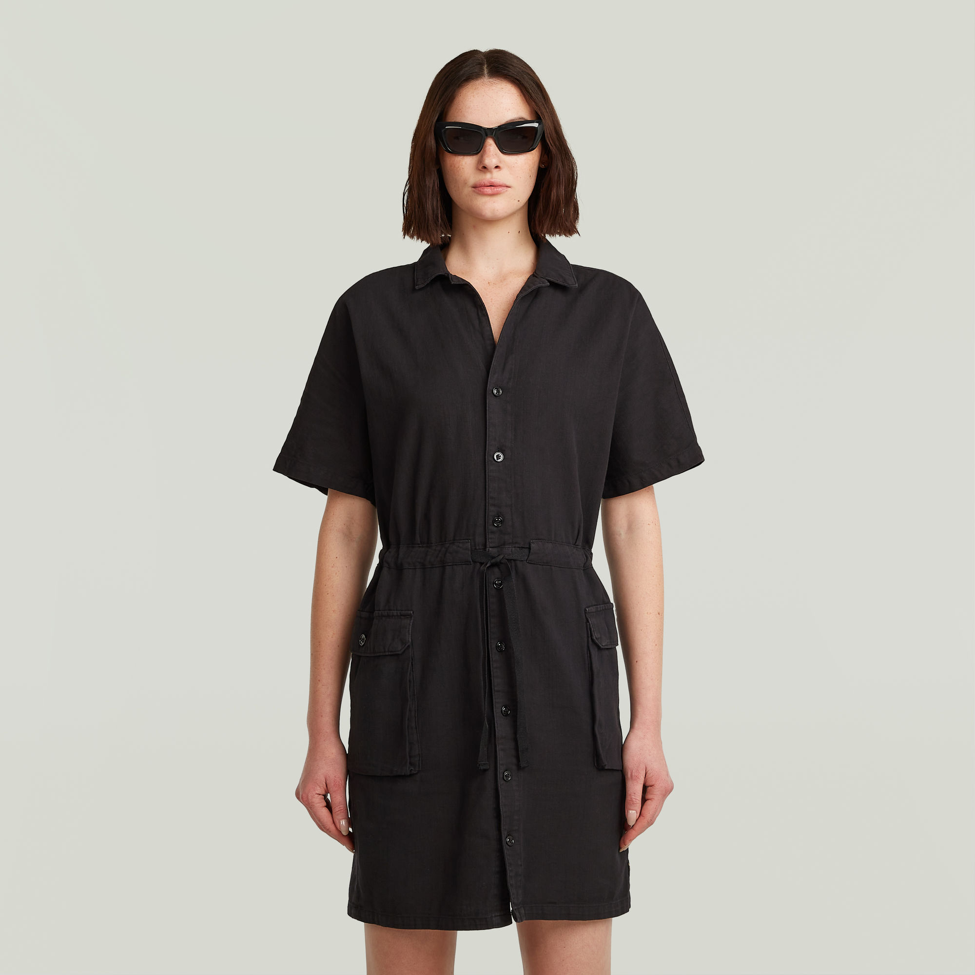 Soft Utility Kleid - Schwarz - Damen