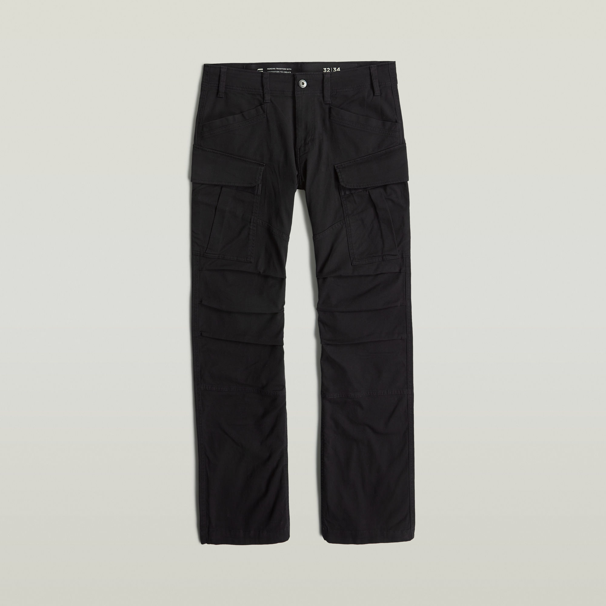 

3D Regular Straight Cargo Pants - Black - Men