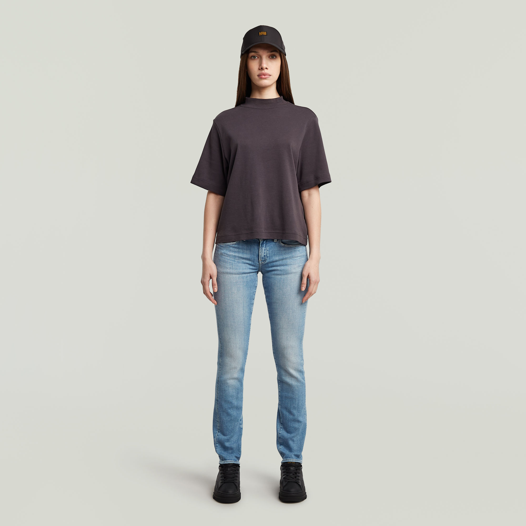 Thumbnail - Midge Slim Straight Jeans - Hellblau - Damen