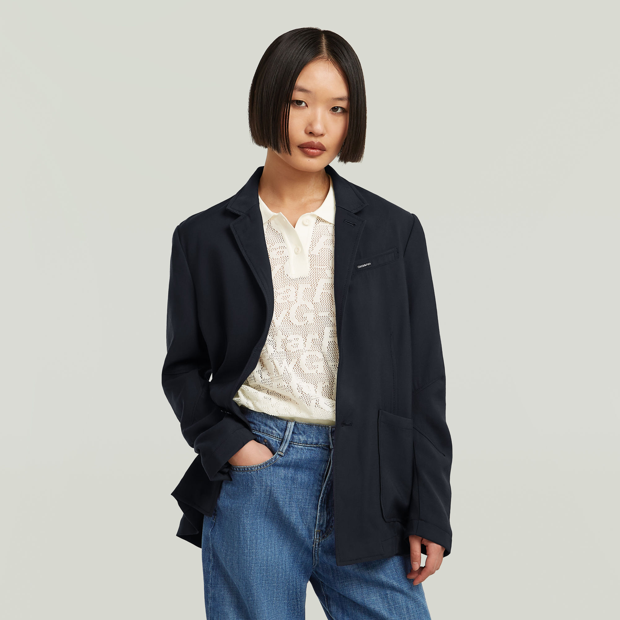 G-Star RAW 3D Boyfriend Blazer Donkerblauw Dames