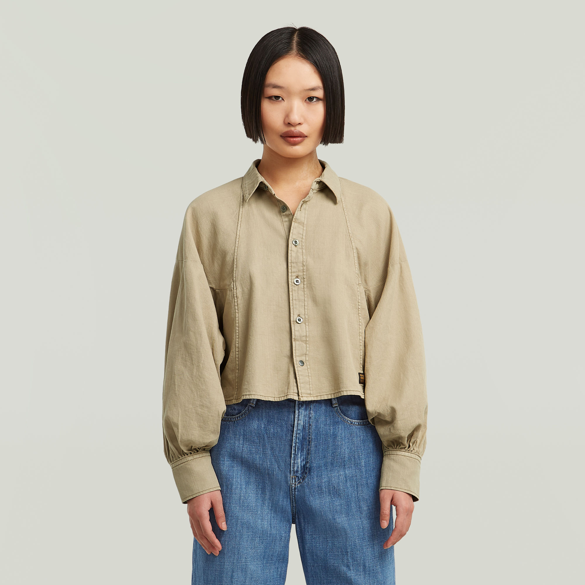 G-Star RAW Macro Balloon Overhemd - Beige - Dames