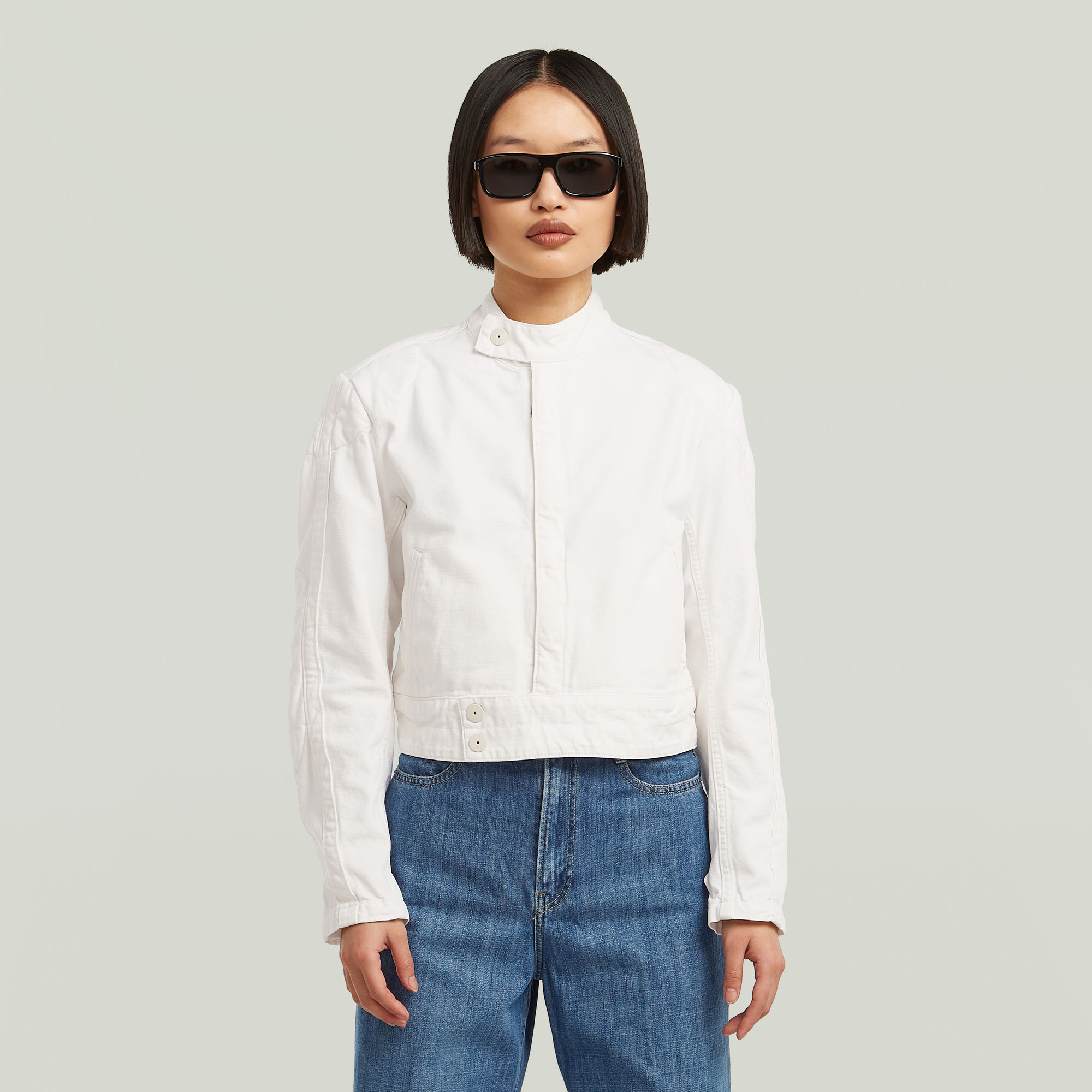 

Short Moto Jacket - White - Women