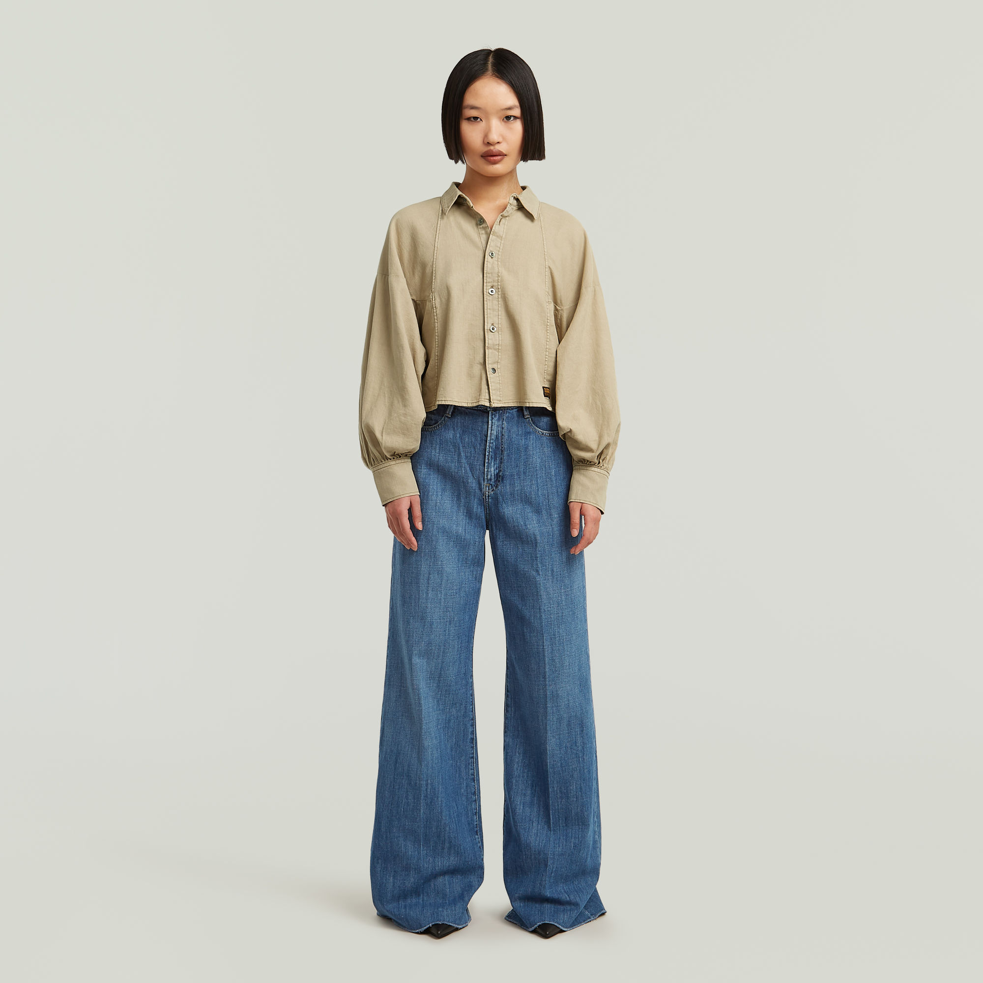 G-Star RAW Macro Balloon Overhemd Beige Dames