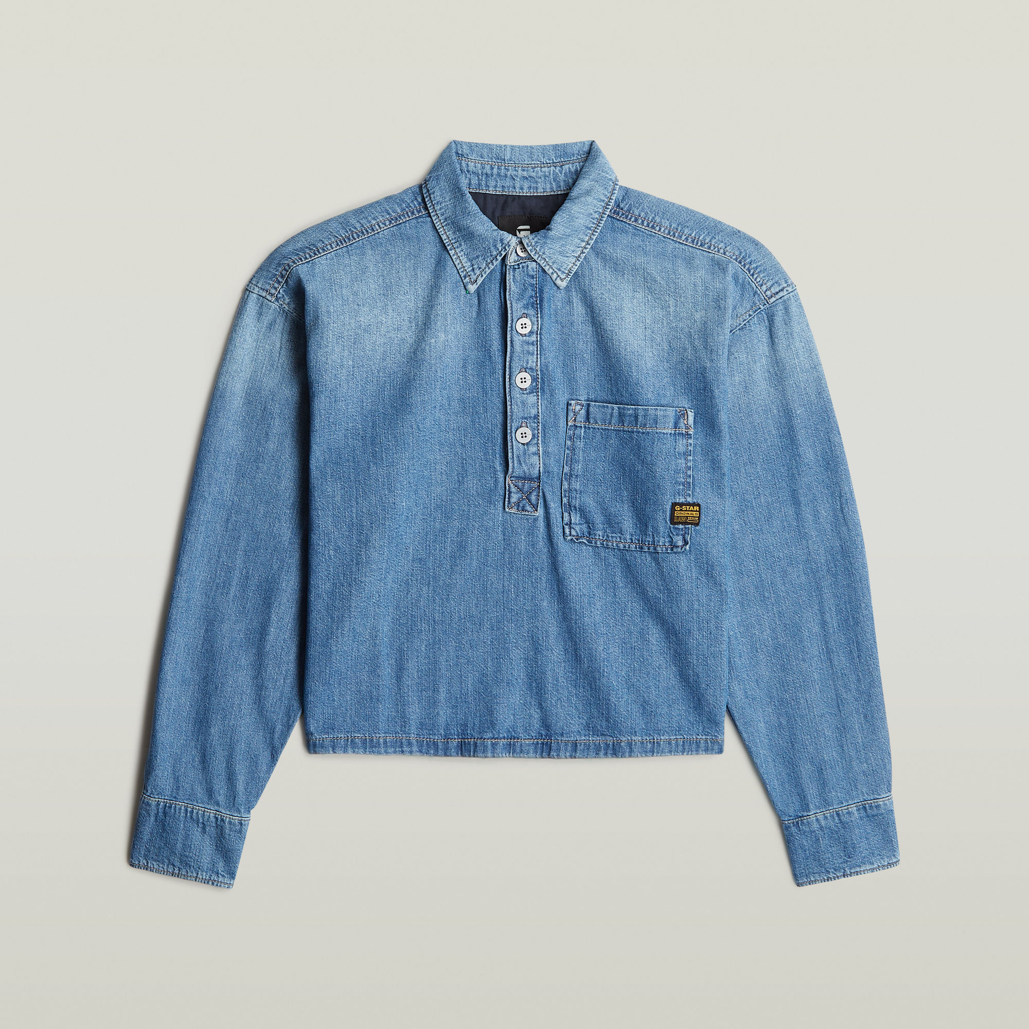 G-Star RAW Boxy Day Shirt Midden blauw Dames