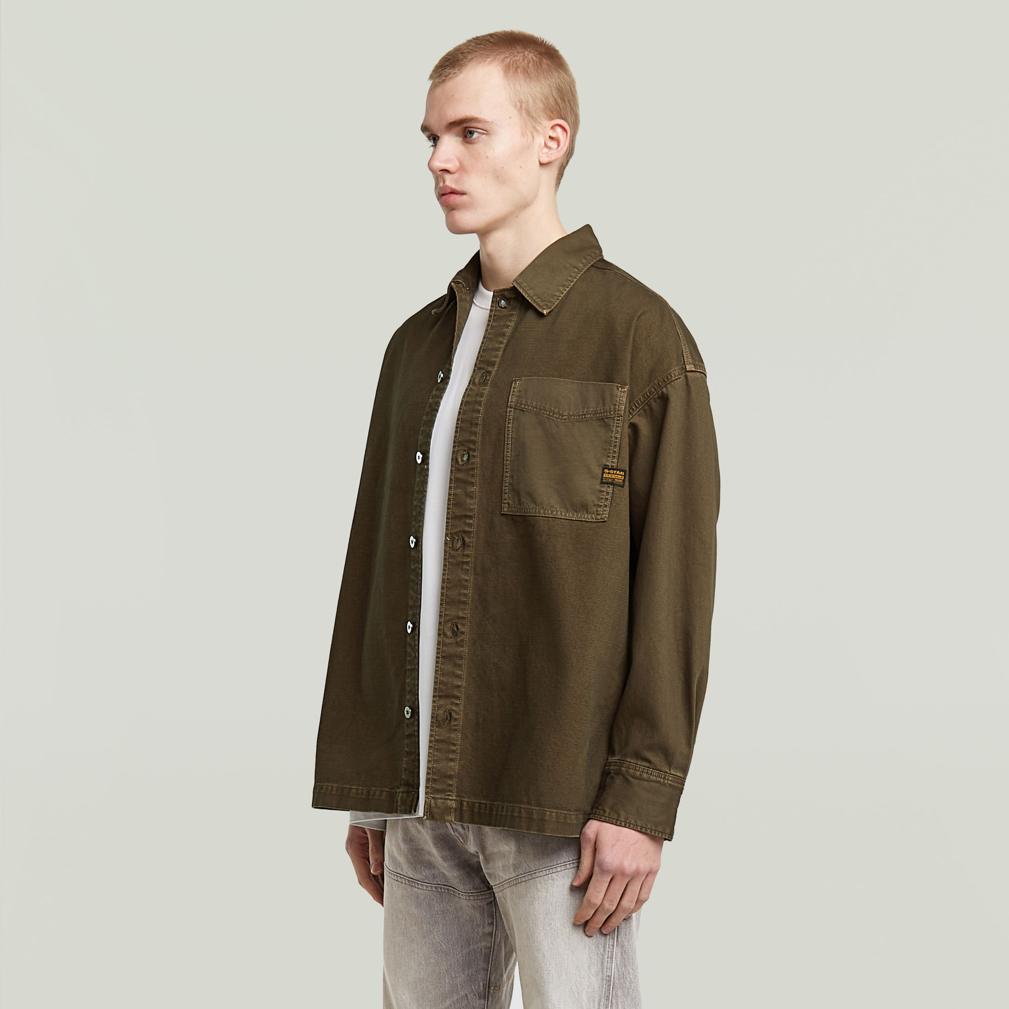 G-Star RAW Boxy Fit Overshirt Bruin Heren