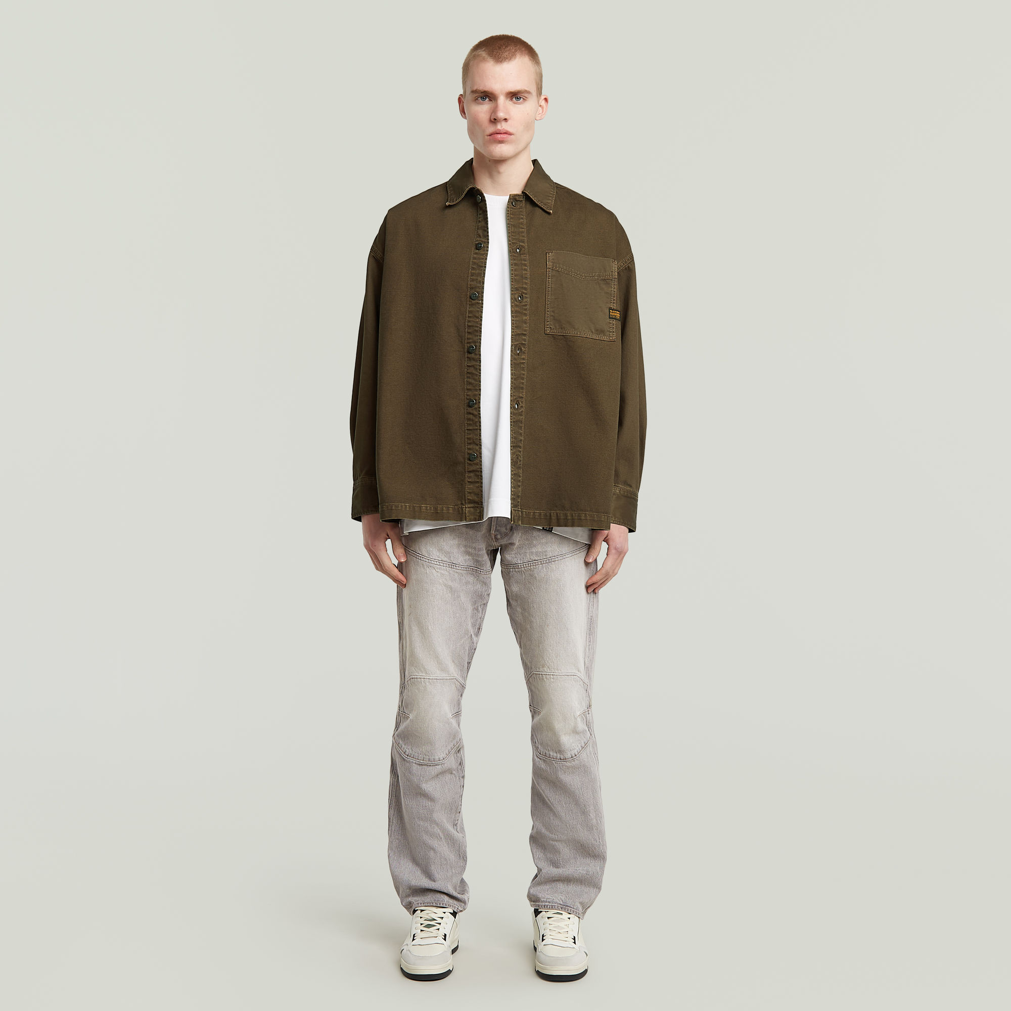 G-Star RAW Boxy Fit Overshirt Bruin Heren