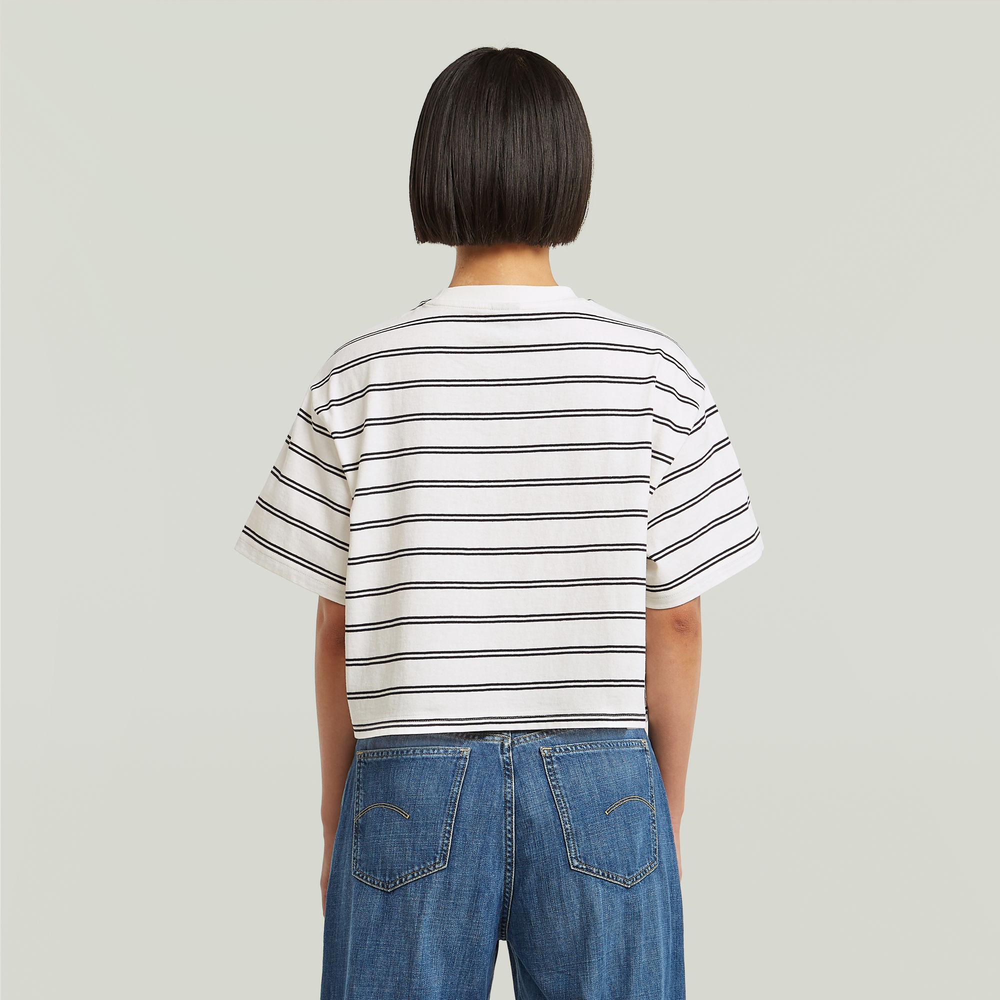 G-Star RAW A-Line Stripe Boxy T-shirt Meerkleurig Dames